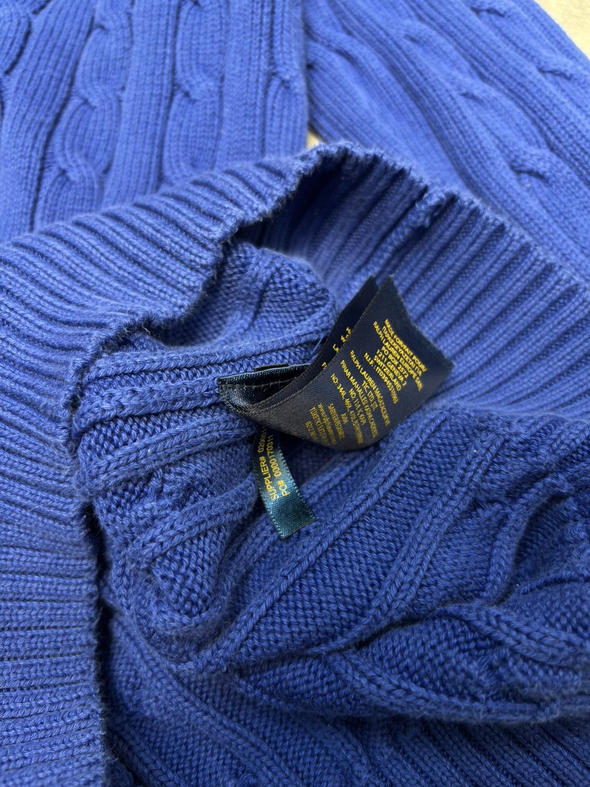 Designer × Polo Ralph Lauren Polo Ralph Lauren V neck Sweater Cable knit designer y2k 90s Size S / US 4 / IT 40 - 4 Thumbnail