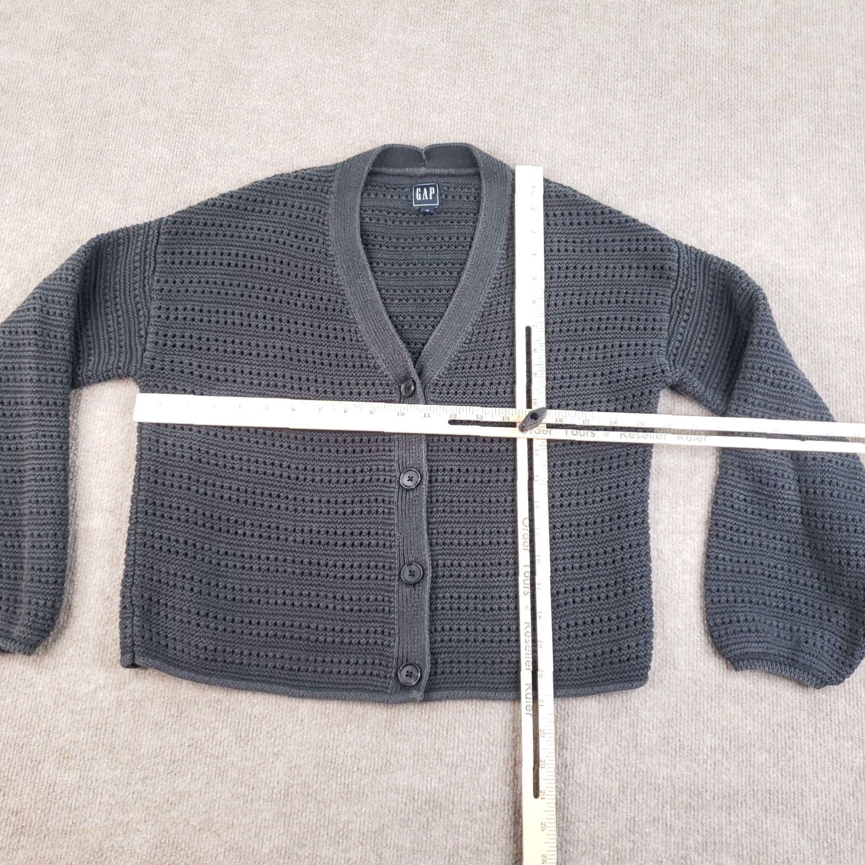 Gap Grace Karin Cardigan Sweater Women’s Medium Blue Knit Button V-Neck Size M / US 6-8 / IT 42-44 - 2 Thumbnail