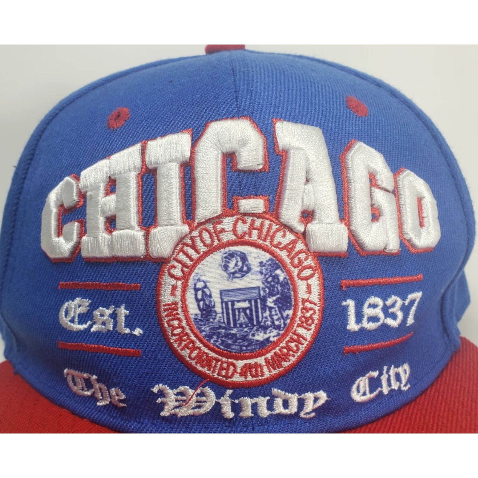 Vintage MALAKI KINGS CHICAGO RAISED SNAPBACK HAT CAP USA WINDY CITY BLUE MEN ONE SIZE Adjustable Cap Size ONE SIZE - 6 Thumbnail