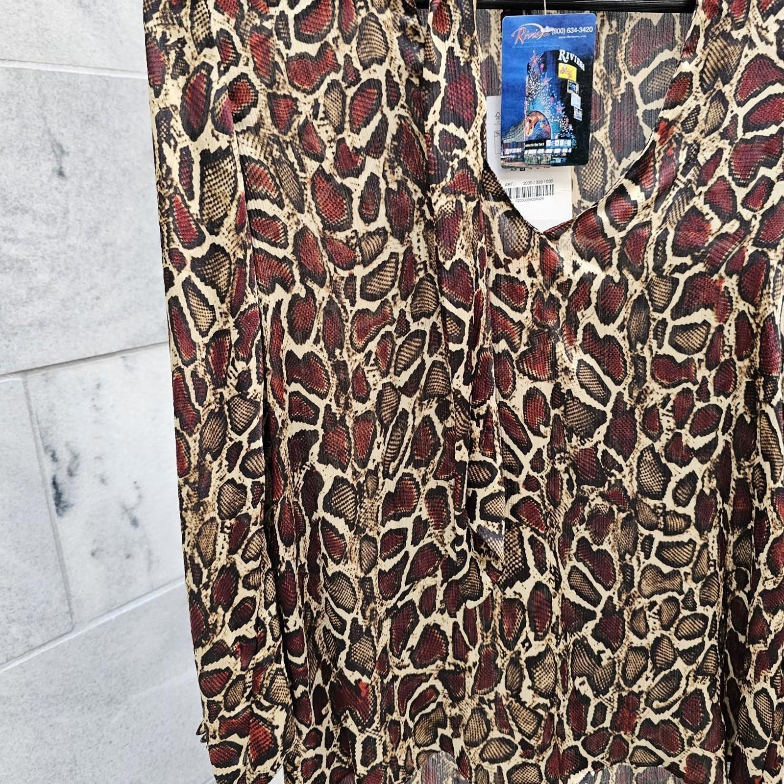 Zara Zara Women's Animal Print Blouse Size ONE SIZE - 4 Thumbnail