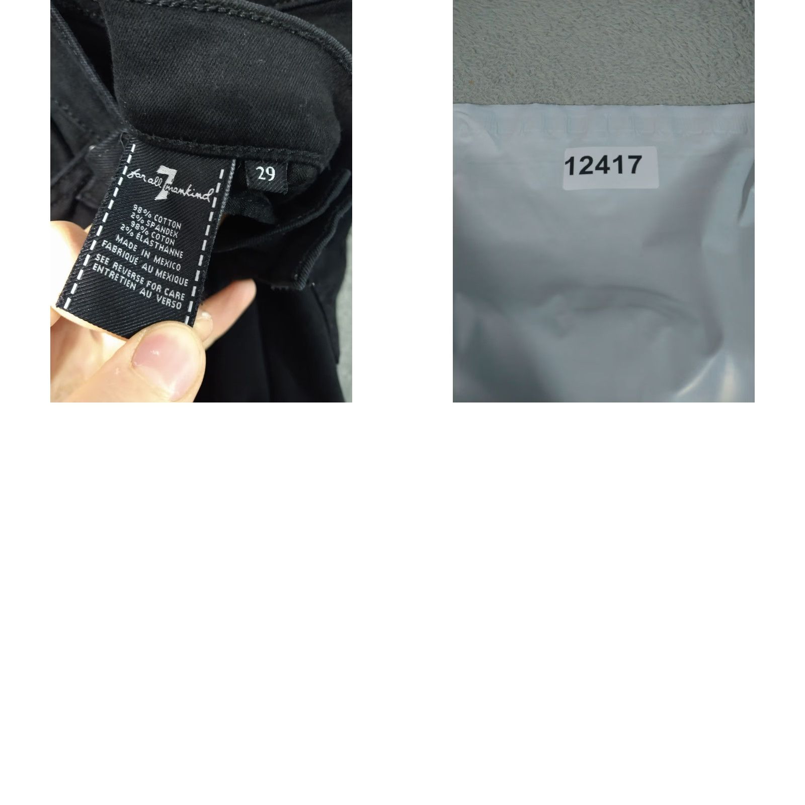 7 For All Mankind 7 For All Mankind Gwenevere Jeans Womens 29 Black Denim Skinny Stretch Ankle Regular 29 in Cotton Spandex Dark Denim 5-Pocket Mens? Womens Size 29" - 8 Thumbnail