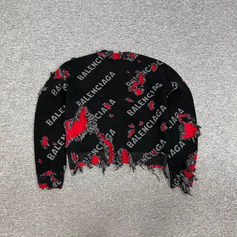 Balenciaga Balenciaga FW21 Distressed Print Sweater - dmc Size US XS / EU 42 / 0 - 1 Thumbnail
