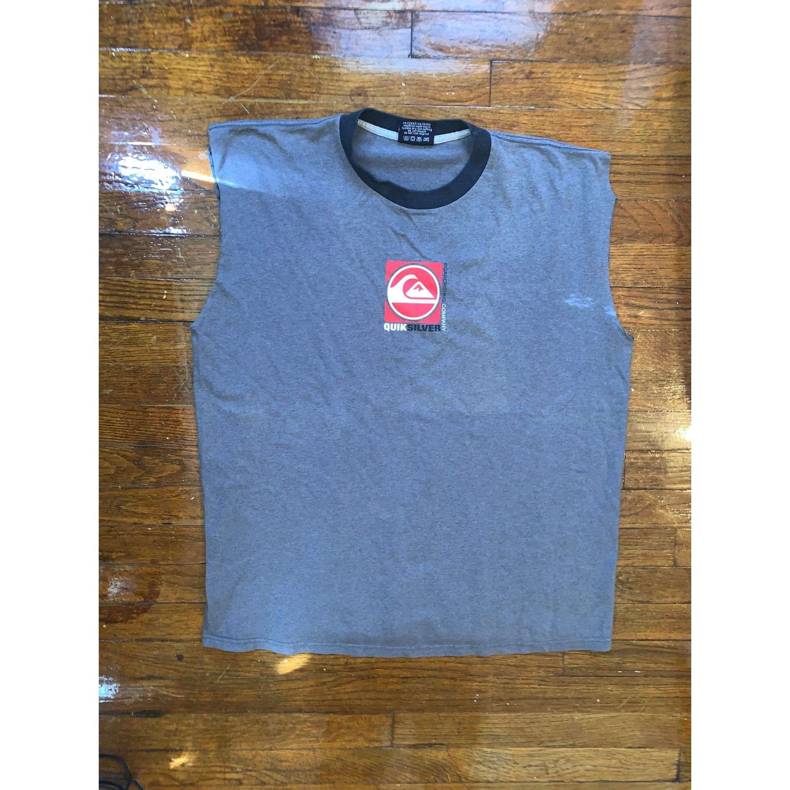 Quiksilver × Vintage Vintage Quiksilver Box Logo Ringer T Shirt XL Y2K Surf Skate Size US XL / EU 56 / 4 - 1 Thumbnail