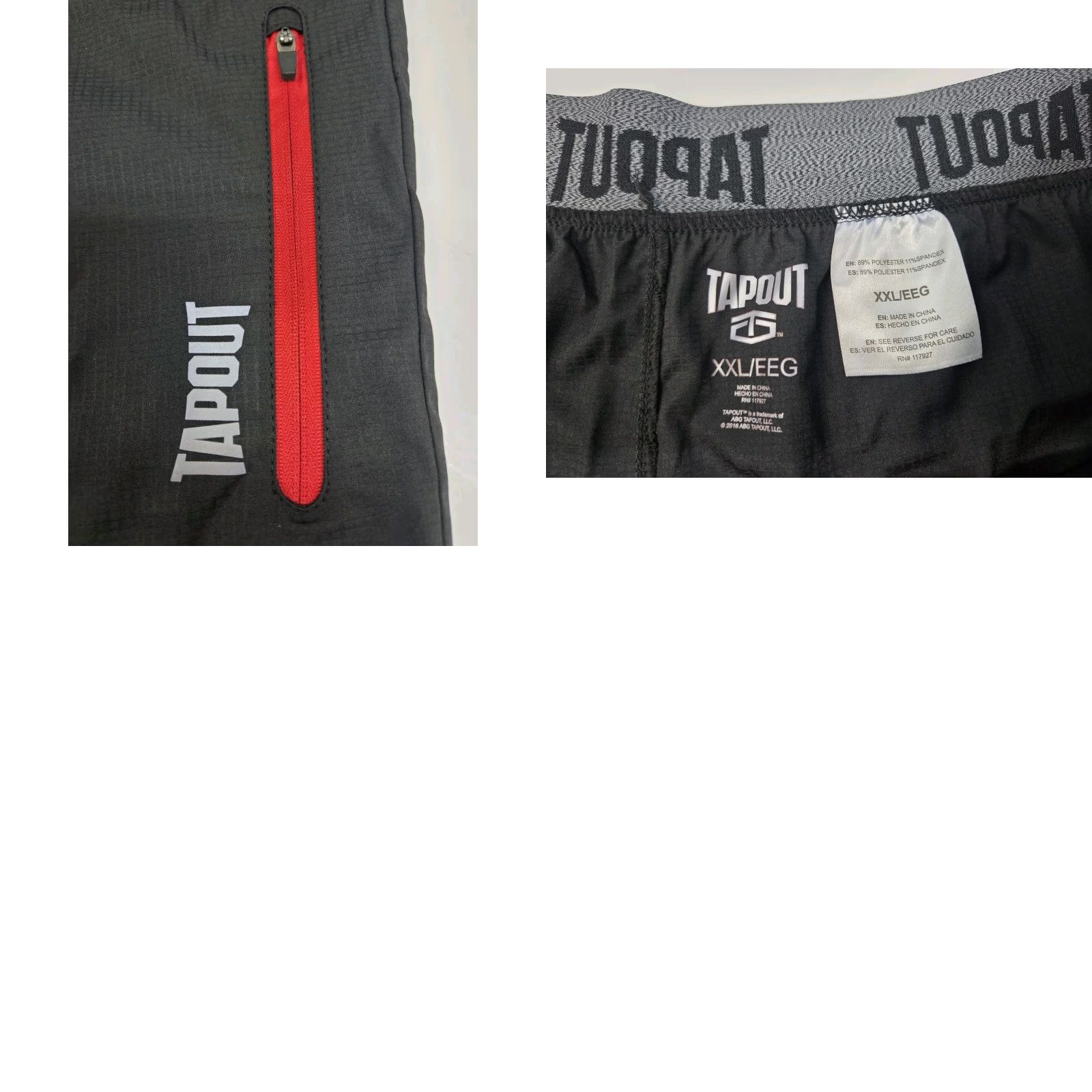 Tapout Tapout Mens Mega Shorts Black Drawstring Pockets 2XL Athletic Activewear Shorts Men Regular Inseam 10in Slim? Size US 39 - 8 Thumbnail