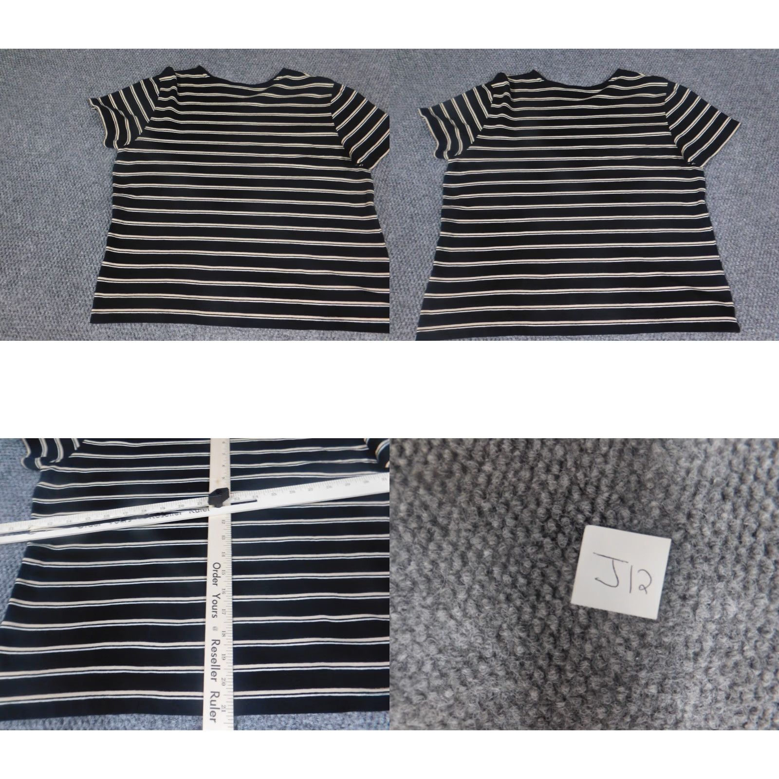 Croft & Barrow Croft & Barrow Shirt Womens XL Black Stretch Pullover Striped Short Sleeve V-Neck Casual T-Shirt Size XL / US 12-14 / IT 48-50 - 8 Thumbnail
