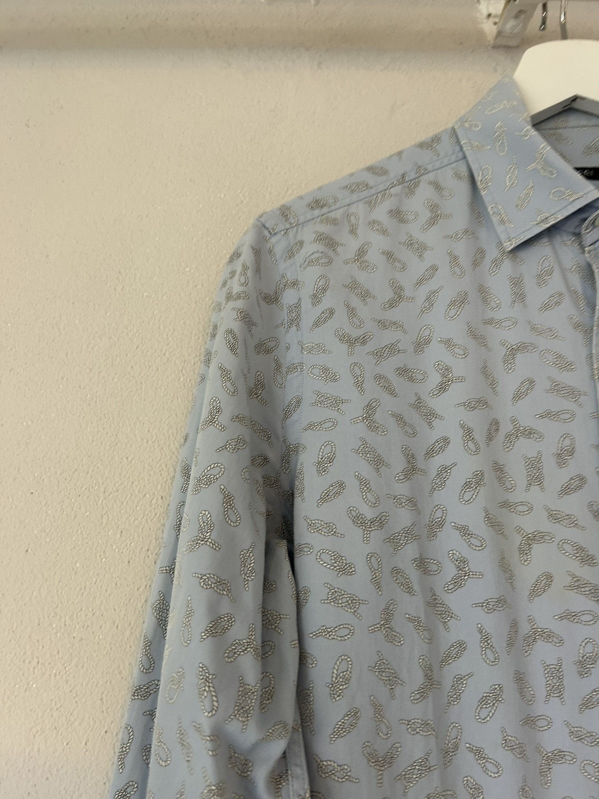 Gucci Gucci Light Blue Bee Embroidered Shirt - Size 38 Size US S / EU 44-46 / 1 - 5 Thumbnail