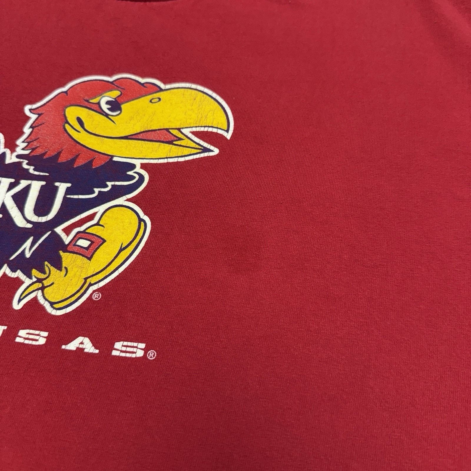 Vintage Vintage University of Kansas Jayhawks T Shirt Mens L 20.5x29 Size US L / EU 52-54 / 3 - 5 Thumbnail