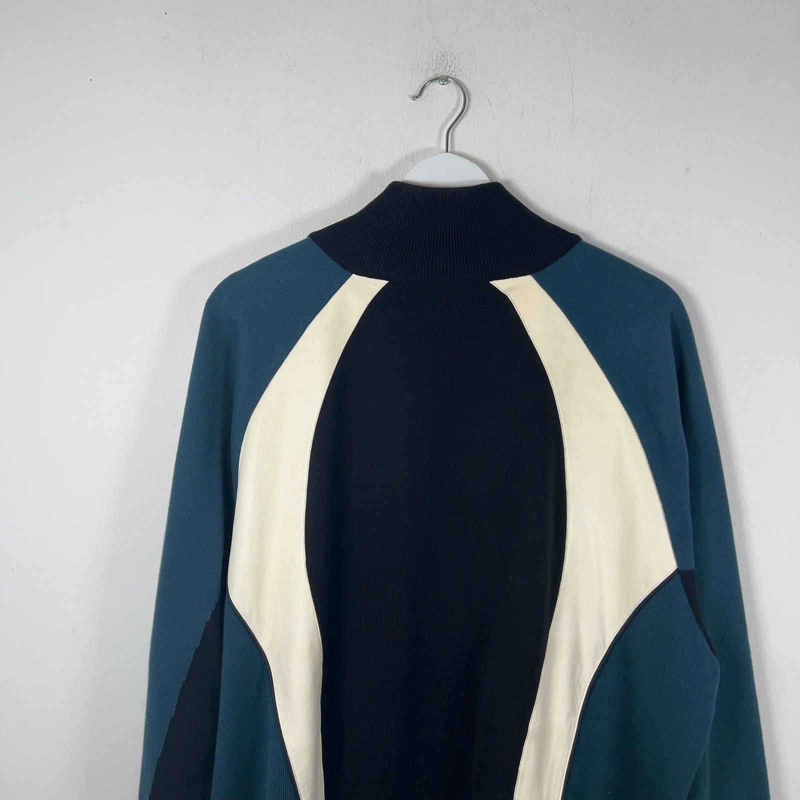Louis Vuitton Louis Vuitton Color Block Leather/Knit Track Jacket Size US XXL / EU 58 / 5 - 7 Thumbnail