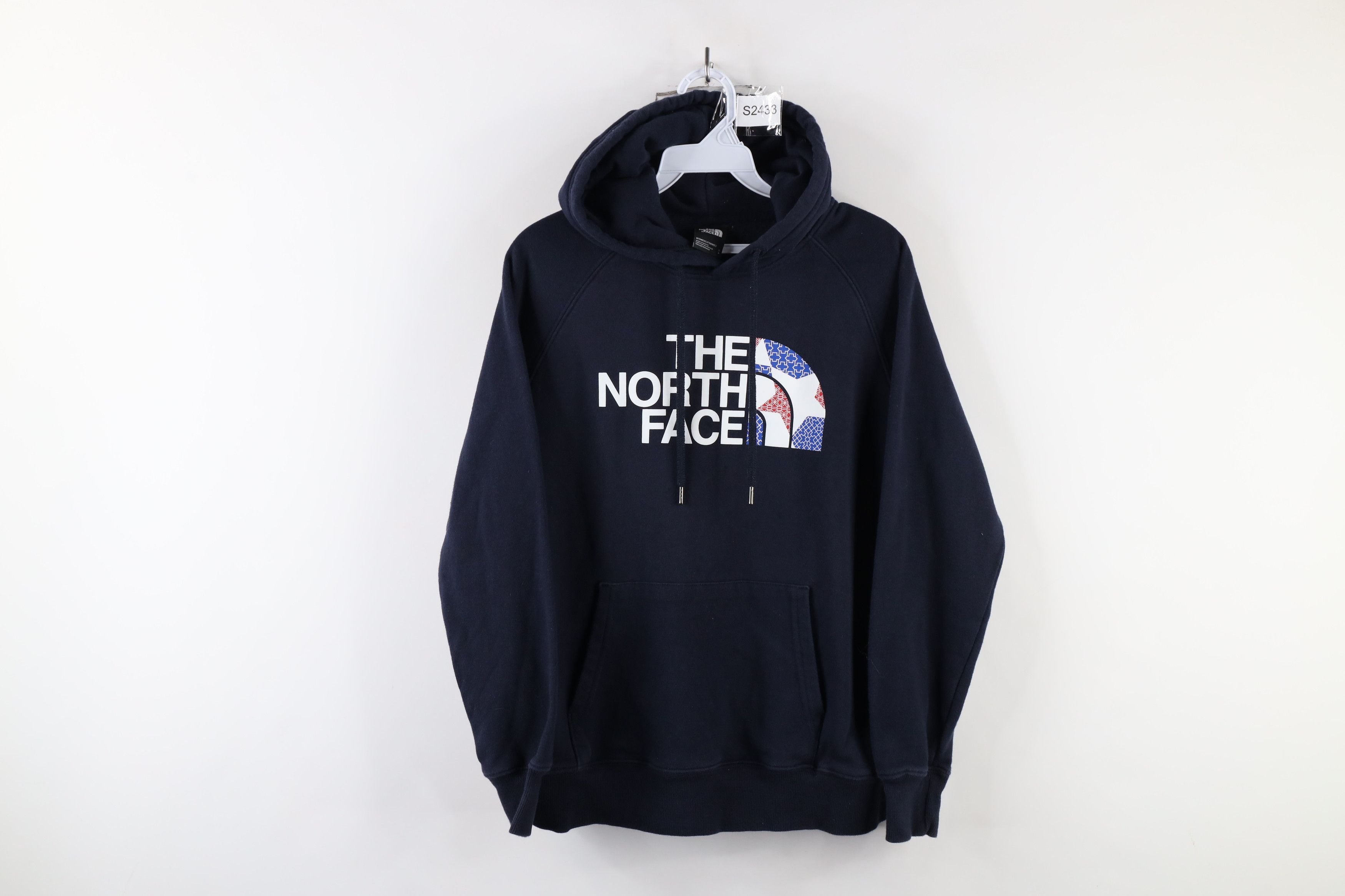 The North Face × Vintage Vintage The North Face Spell Out Big Logo Star Hoodie Blue Size S / US 4 / IT 40 - 1 Thumbnail