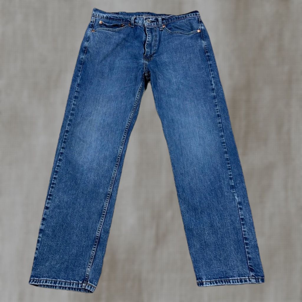 Levi's Levi's 505 Jeans Mens 34x30 Regular Straight Denim Blue Medium Wash 5-Pocket Zip Button Logo Regular Fit A29 Size US 38 / EU 54 - 1 Thumbnail