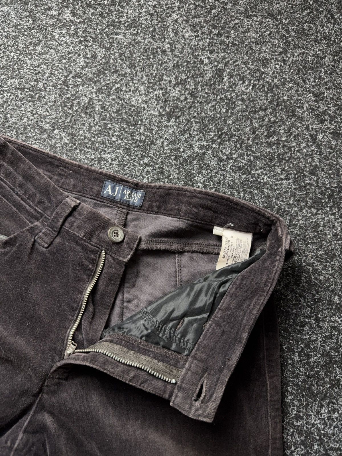 Armani Luxury 00s Armani Jeans AJ Velour Pants Brown Straight Y2K Size 28" / US 6 / IT 42 - 11 Thumbnail