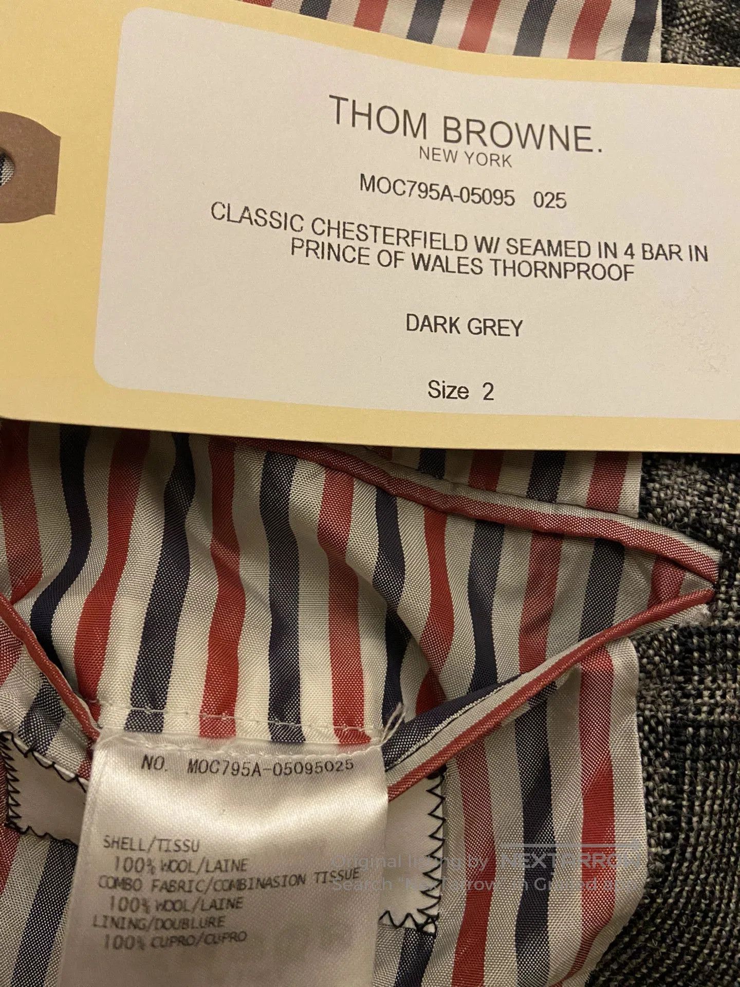 Thom Browne thom browne plaid chesterfield coat gray. Size US L / EU 52-54 / 3 - 6 Thumbnail