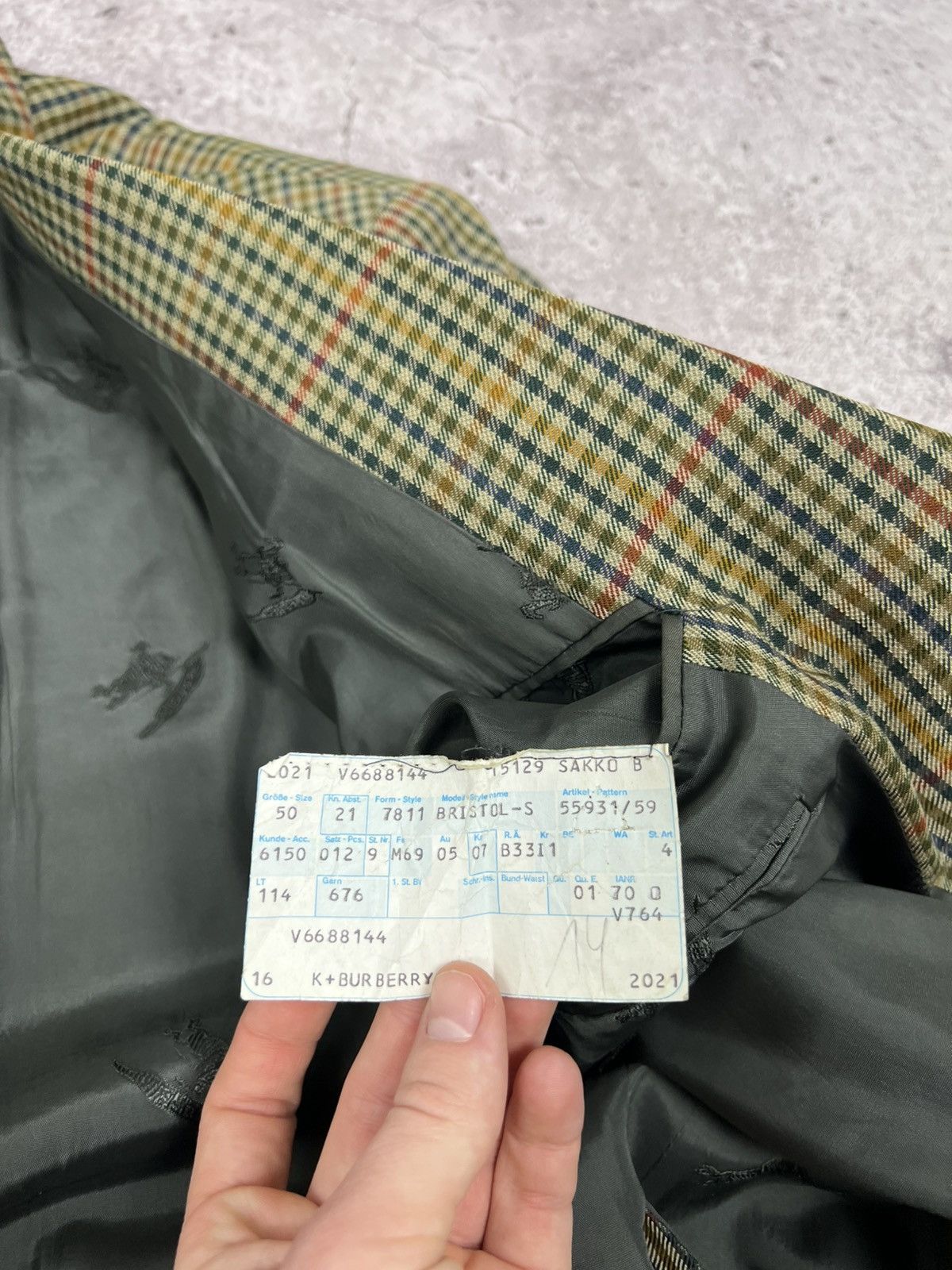 Burberry Vintage Burberrys Wool Blazer Jacket Lining Monogram Size 50R - 15 Thumbnail