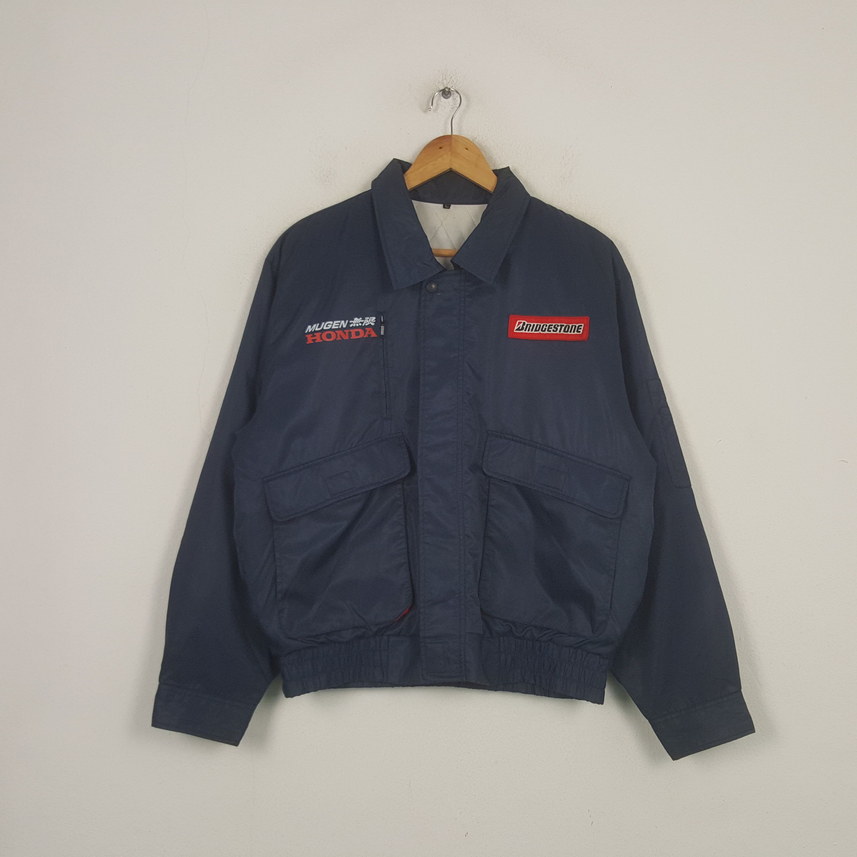 Honda Vintage Mugen Honda Bridgestone Racing Custom Jacket C300N24 Size US L / EU 52-54 / 3 - 3 Thumbnail
