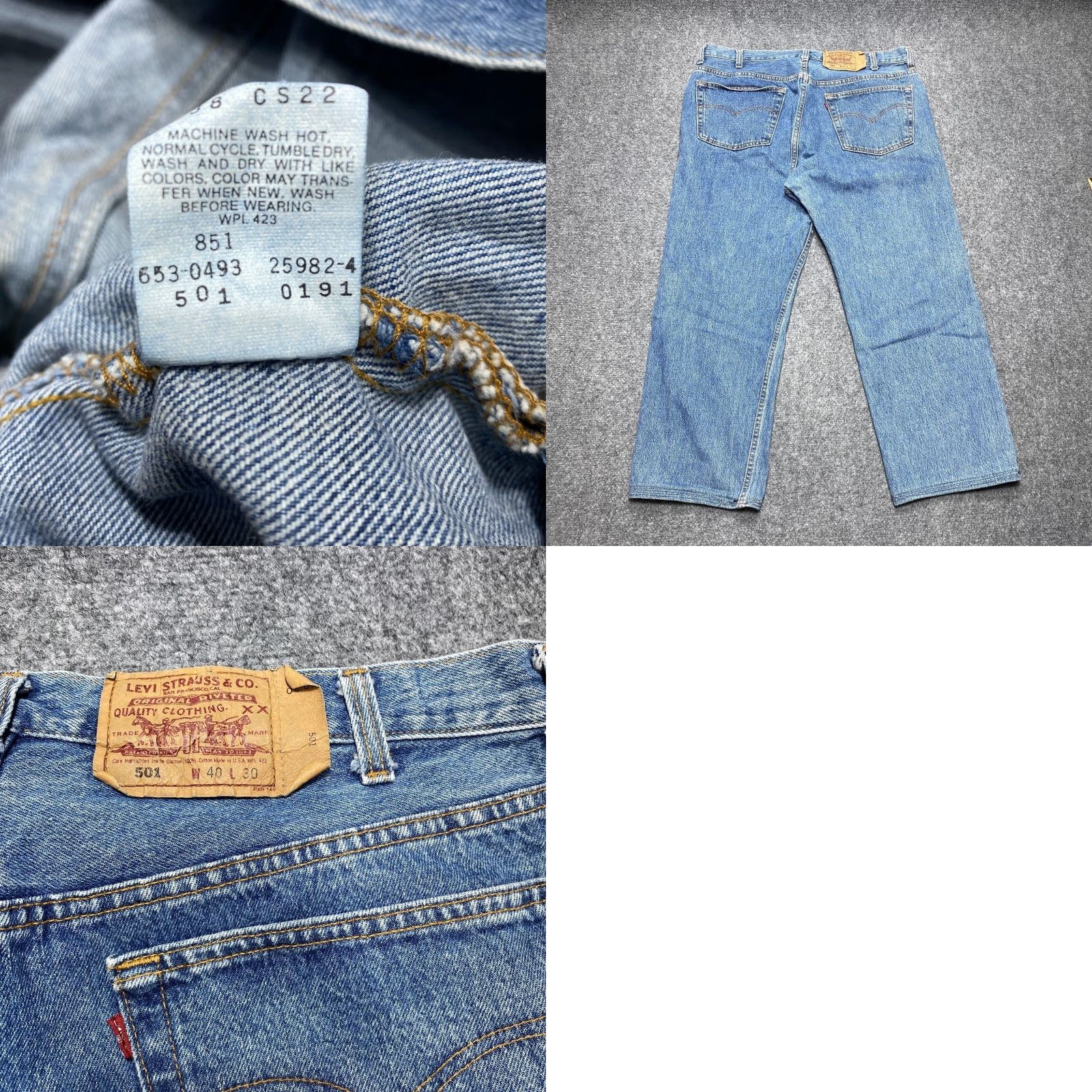 Levi's VINTAGE Levi's Jeans Men 38x26 Blue 501 Button Fly Classic Straight 80s 90s Logo Workwear Cowboy Accessories Mens Jeans Size US 38 / EU 54 - 8 Thumbnail