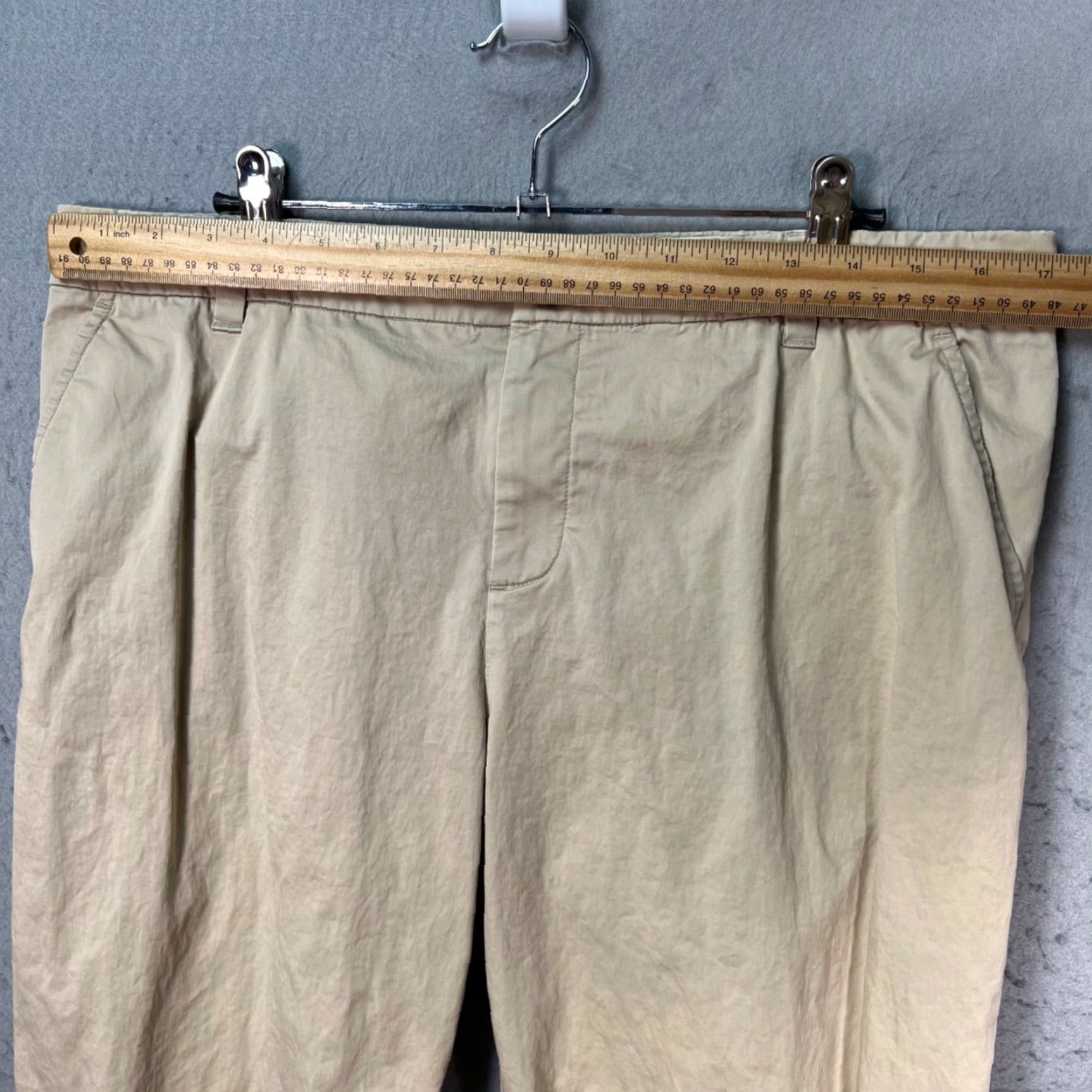 J Brand J Brand Womens Pants Cropped Straight-Leg Beige 8 Cotton Blend 24in Inseam Knit Front Flat Front Regular M Size 30" / US 8 / IT 44 - 5 Thumbnail