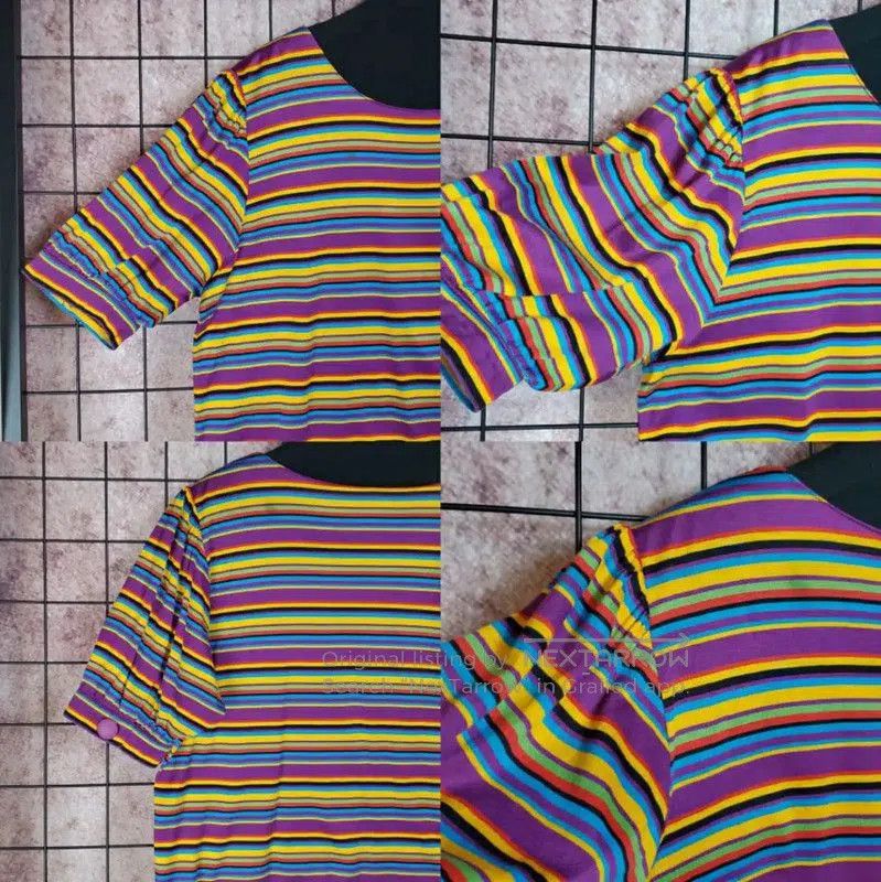 Yves Saint Laurent YSL Purple Striped Cotton Short-Sleeve T-Shirt . Size M / US 6-8 / IT 42-44 - 5 Thumbnail