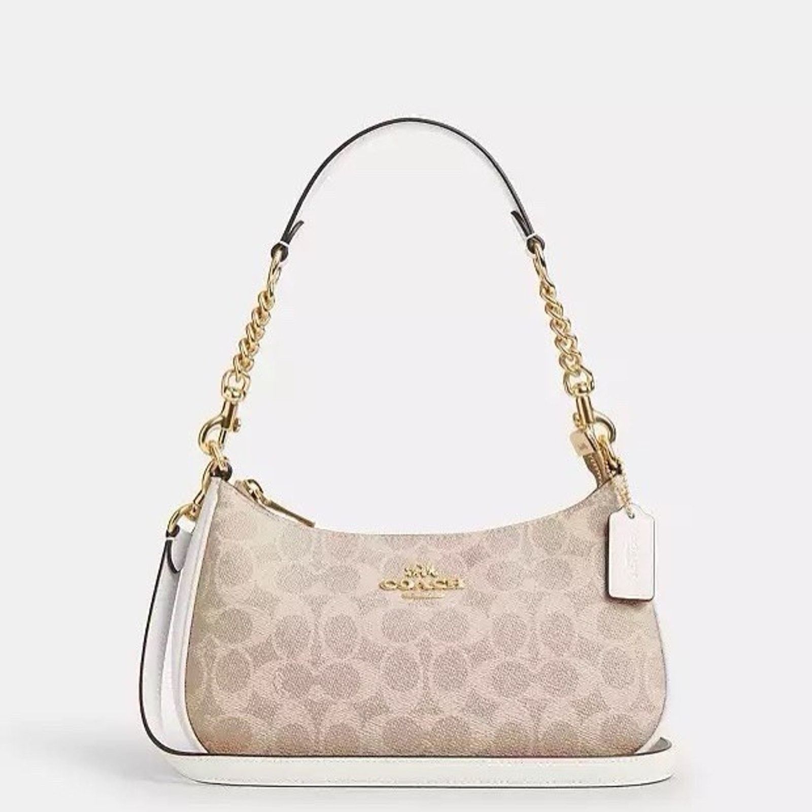 Coach NWT Coach Teri Shoulder Bag Signature Canvas CV933 Chalk Size ONE SIZE - 7 Thumbnail