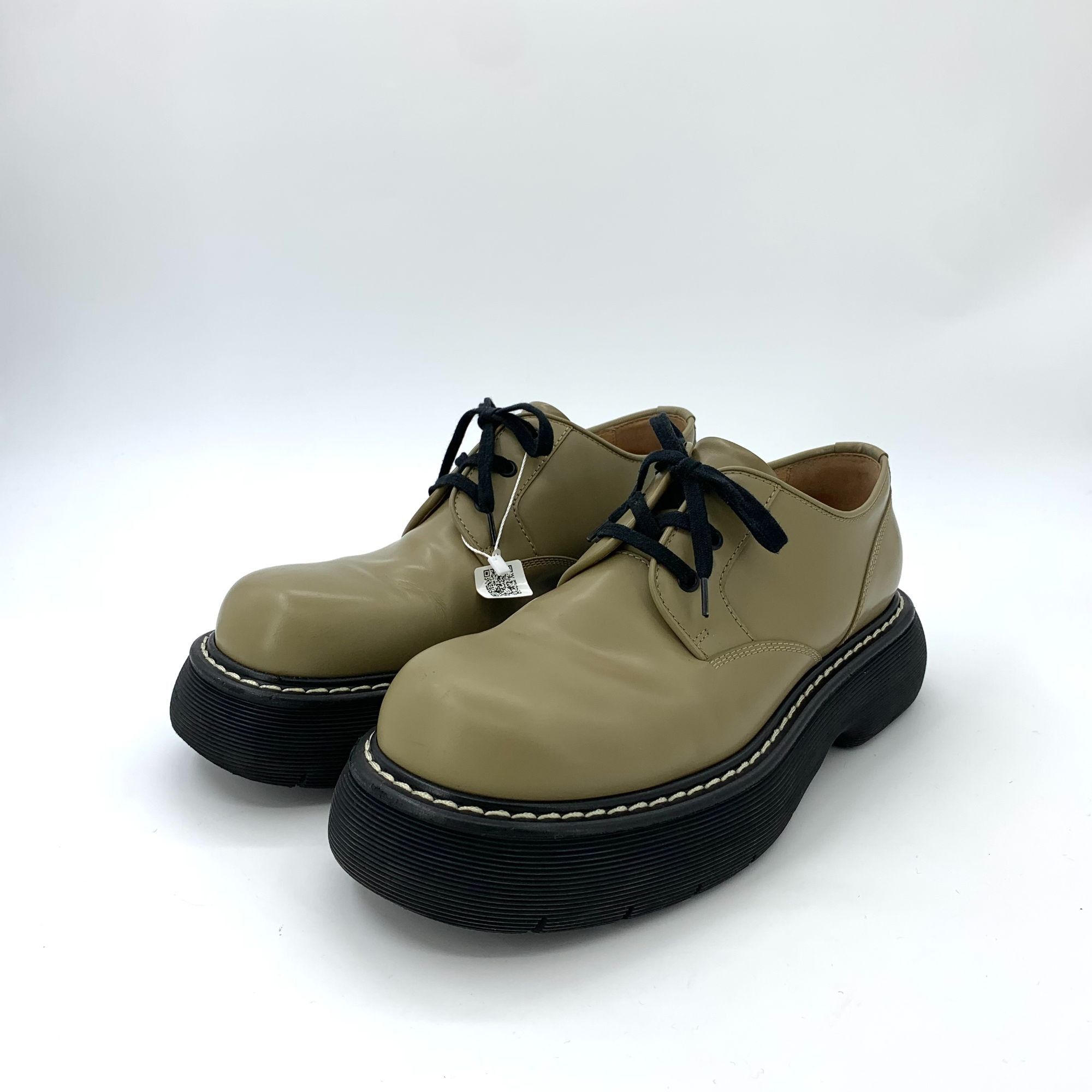 Bottega Veneta Bottega Veneta Light Green Leather Lace-Up Platform Shoes Si Size US 12 / IT 42 - 1 Thumbnail