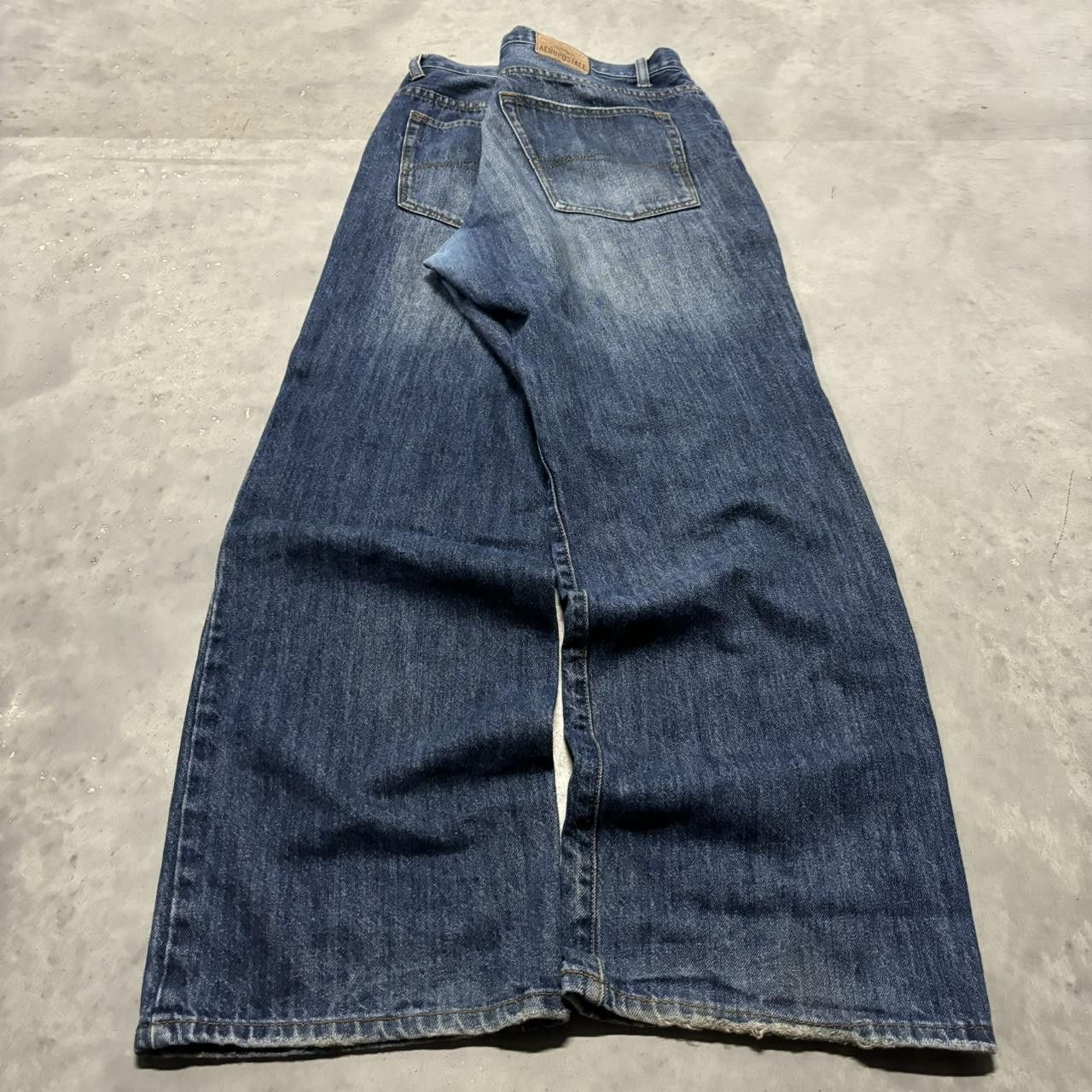 Japanese Brand × Vintage Crazy Vintage Y2K/2000s Baggy Grunge Dark Wash Skater Denim Jeans! Size US 38 / EU 54 - 4 Thumbnail
