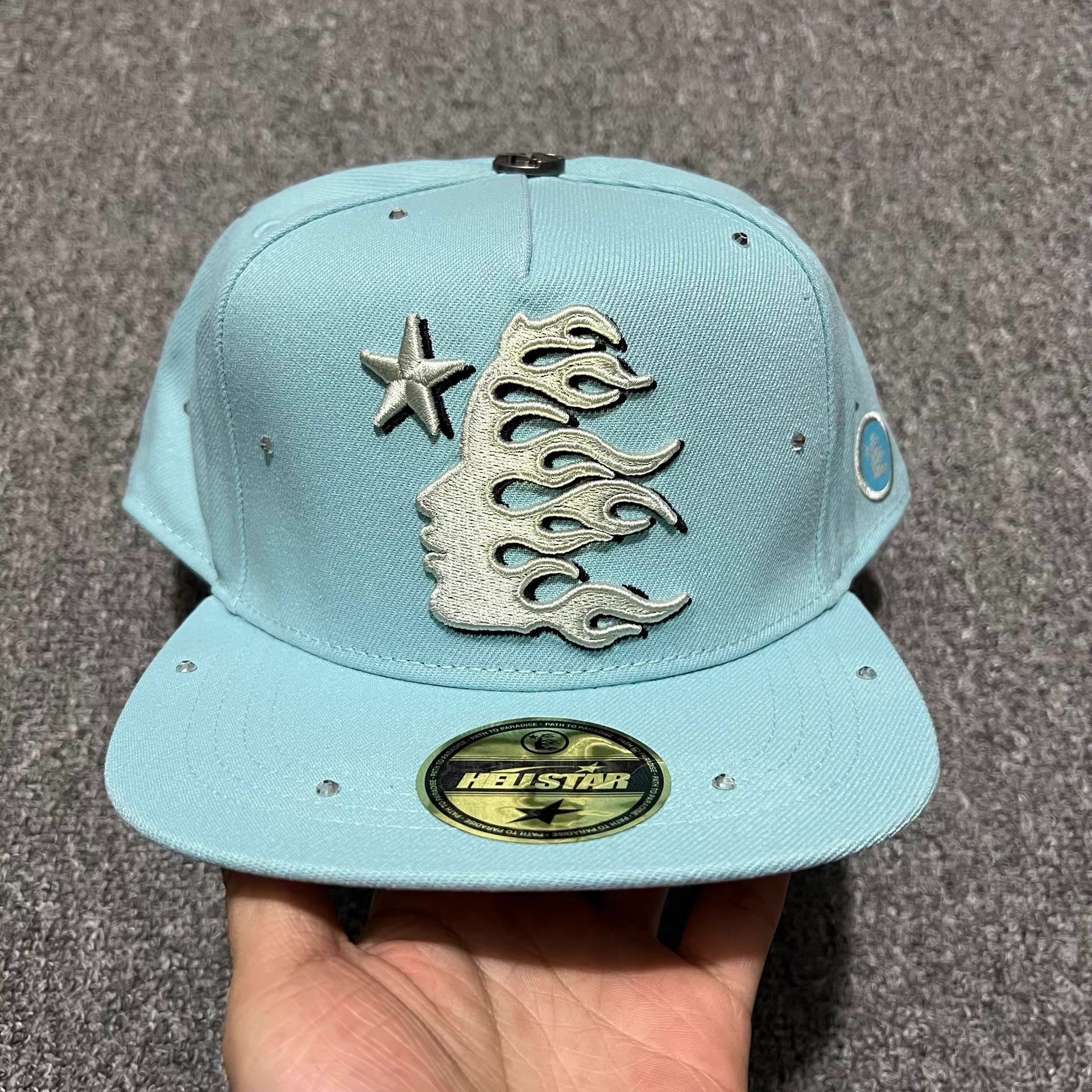 HELLSTAR HellstarClassicRhinestoneEmbroideredFlatBrimBaseballCap Q7 Size ONE SIZE - 1 Thumbnail
