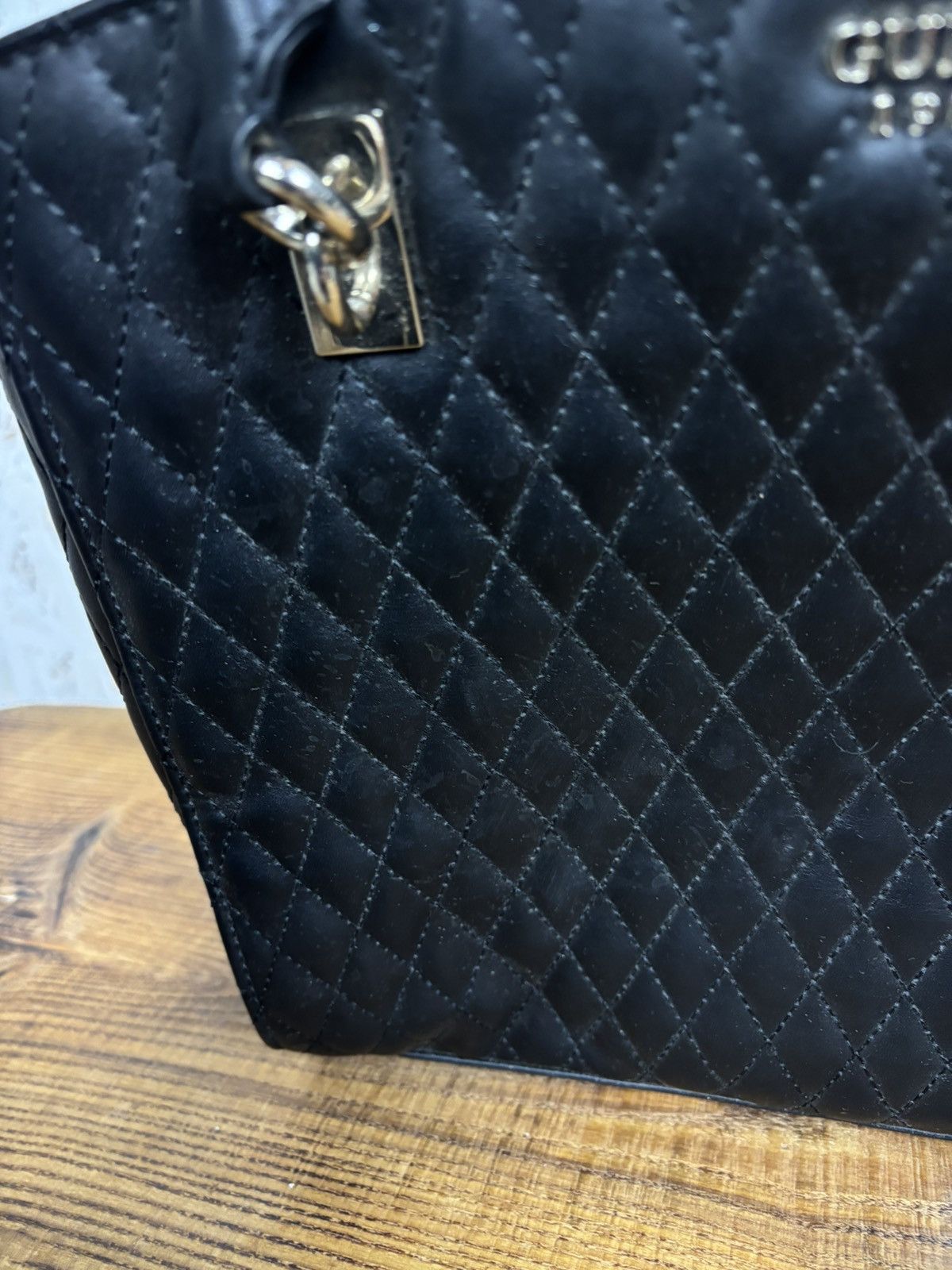 Guess Guess 1981 Black Quilted Tote Bag Size ONE SIZE - 3 Thumbnail