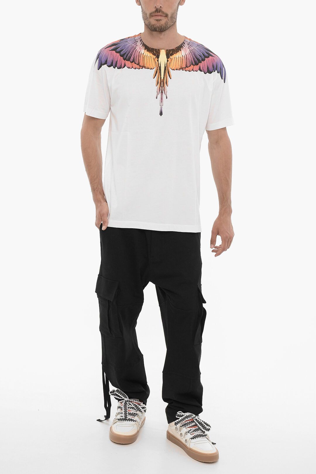 Marcelo Burlon og1mm0824 Crewneck T-Shirt in White Size US XXS / EU 40 - 4 Thumbnail