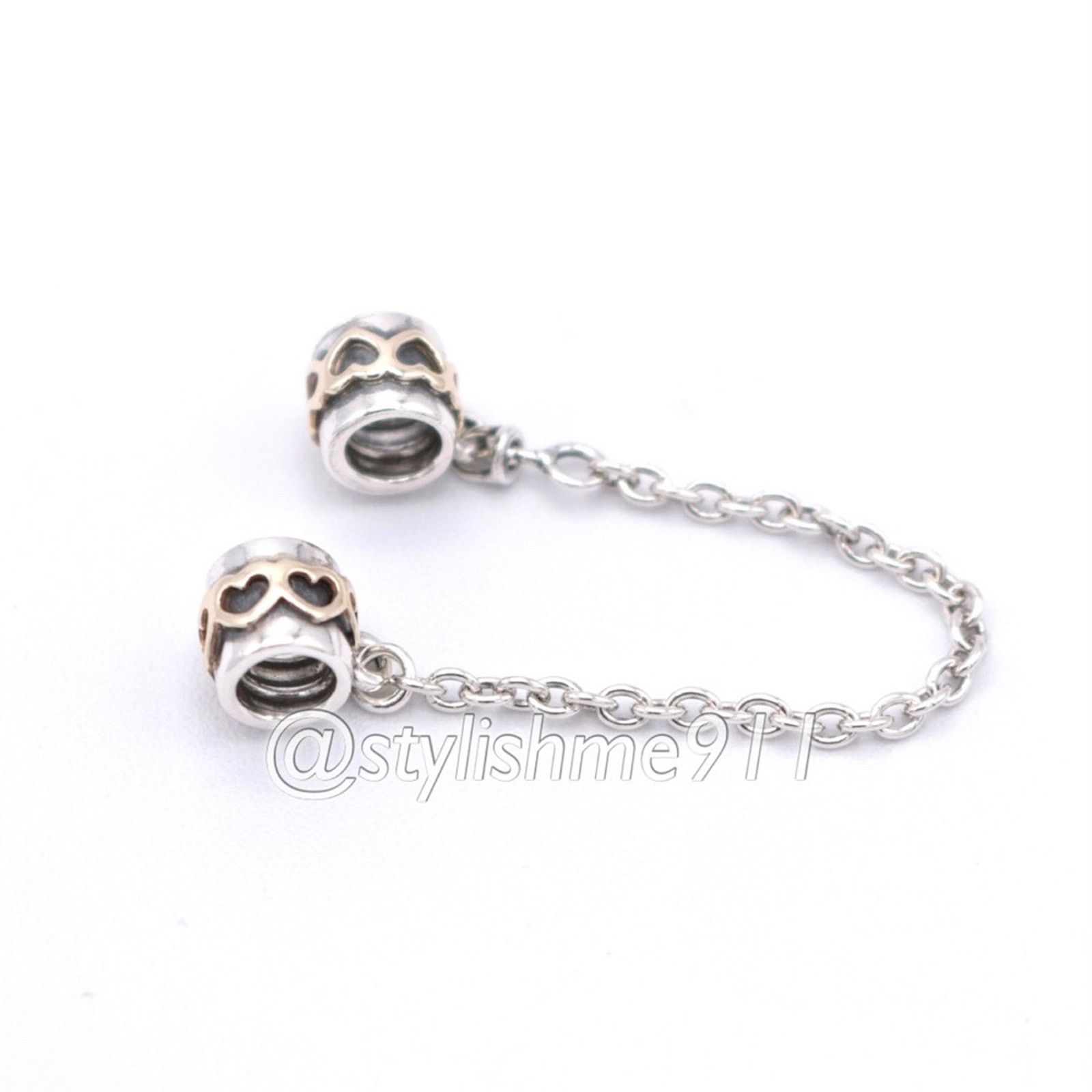 pandora Authentic PANDORA Two Tone Heart Safety Chain - 790307-05 Size ONE SIZE - 8 Thumbnail