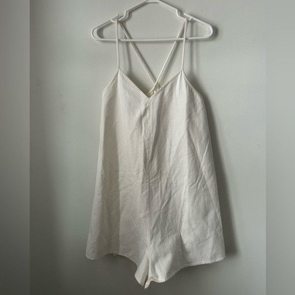Zara Zara White Criss Cross Back Romper Size 34" / US 12 / IT 48 - 1 Thumbnail