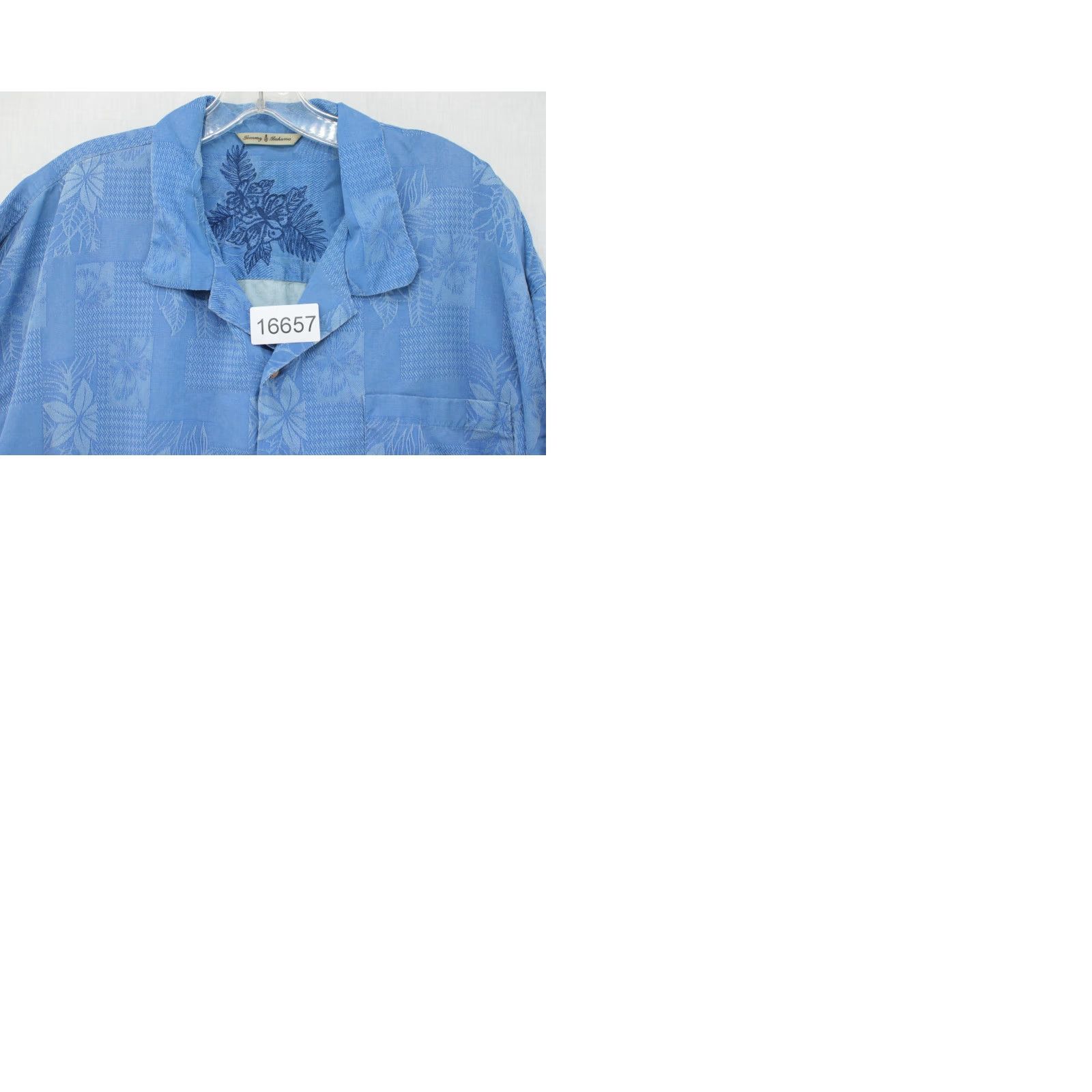 Tommy Bahama Tommy Bahama Jacquard Shirt Men's XXL Blue Silk Hawaiian Vacation Chambray Size US XXL / EU 58 / 5 - 9 Thumbnail