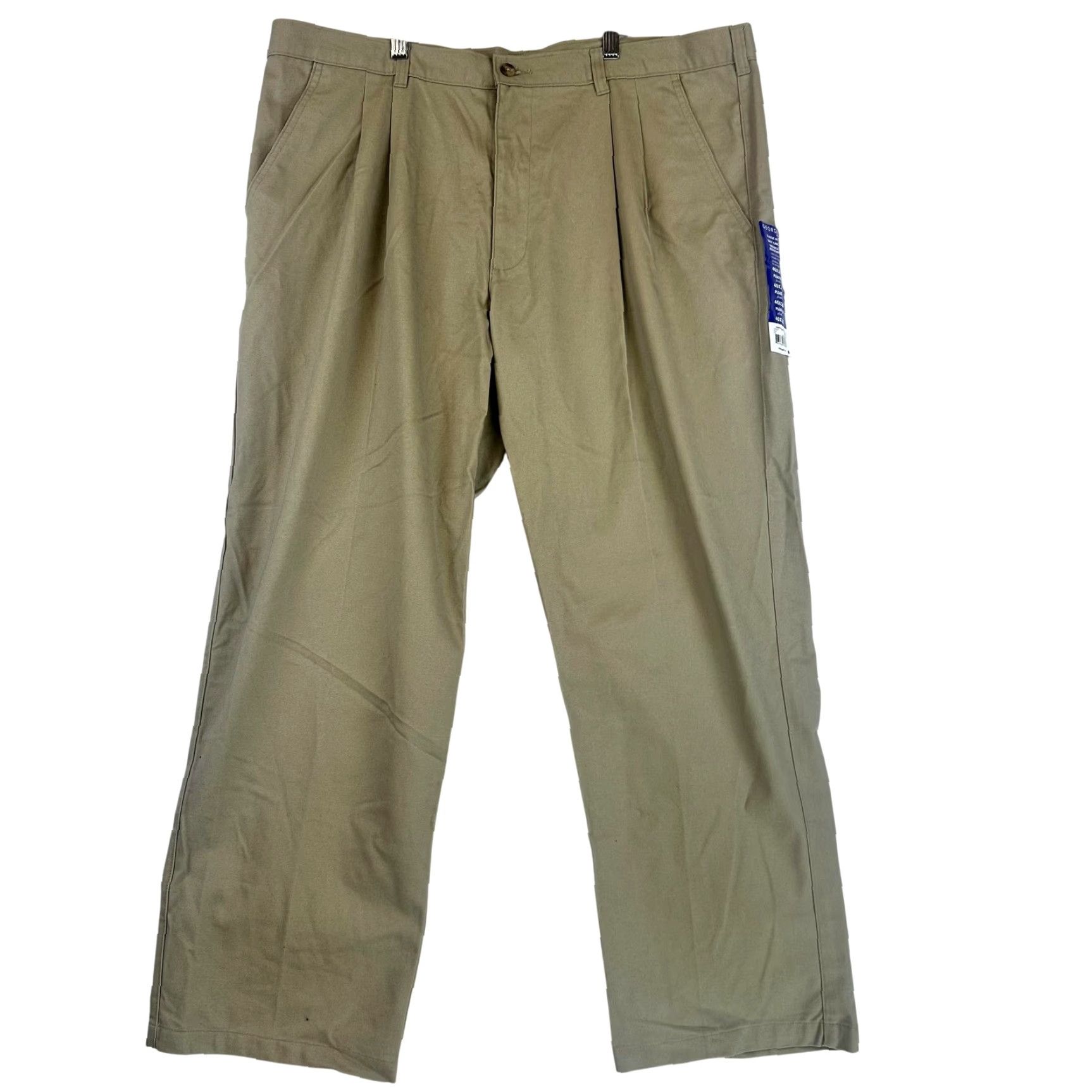 George George Mens Dress Pants 40x30 Classic Fit Pleated Wrinkle Resistant Easy Care Beige Straight Front Zip Size US 40 / EU 56 - 2 Thumbnail