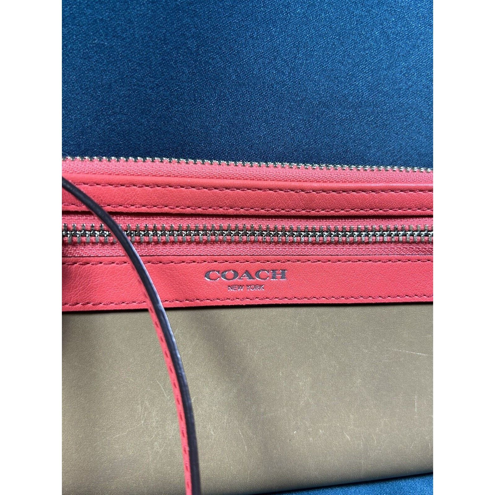 Coach Coach Womens Leather Colorblock Zip Closure Wristlet Brown Size ONE SIZE - 2 Thumbnail