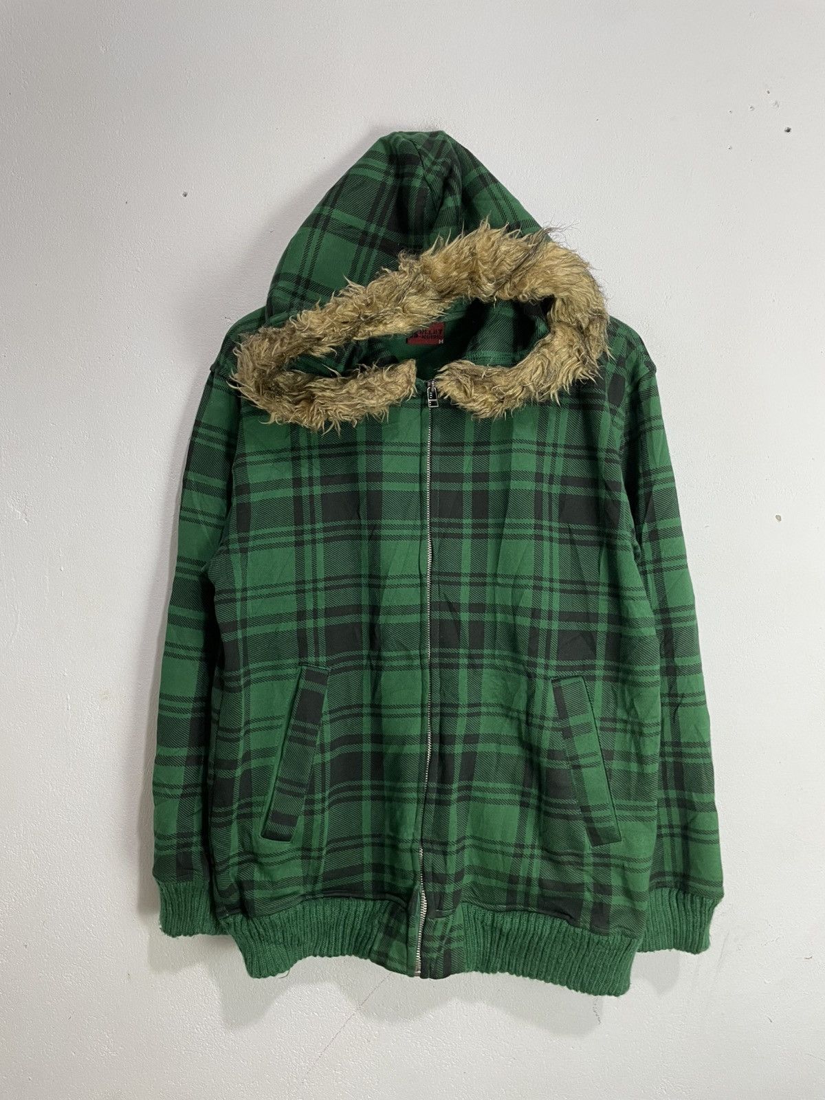 If Six Was Nine Bullet Noise Zip Fur Check Tartan Hoodie Size US M / EU 48-50 / 2 - 1 Thumbnail