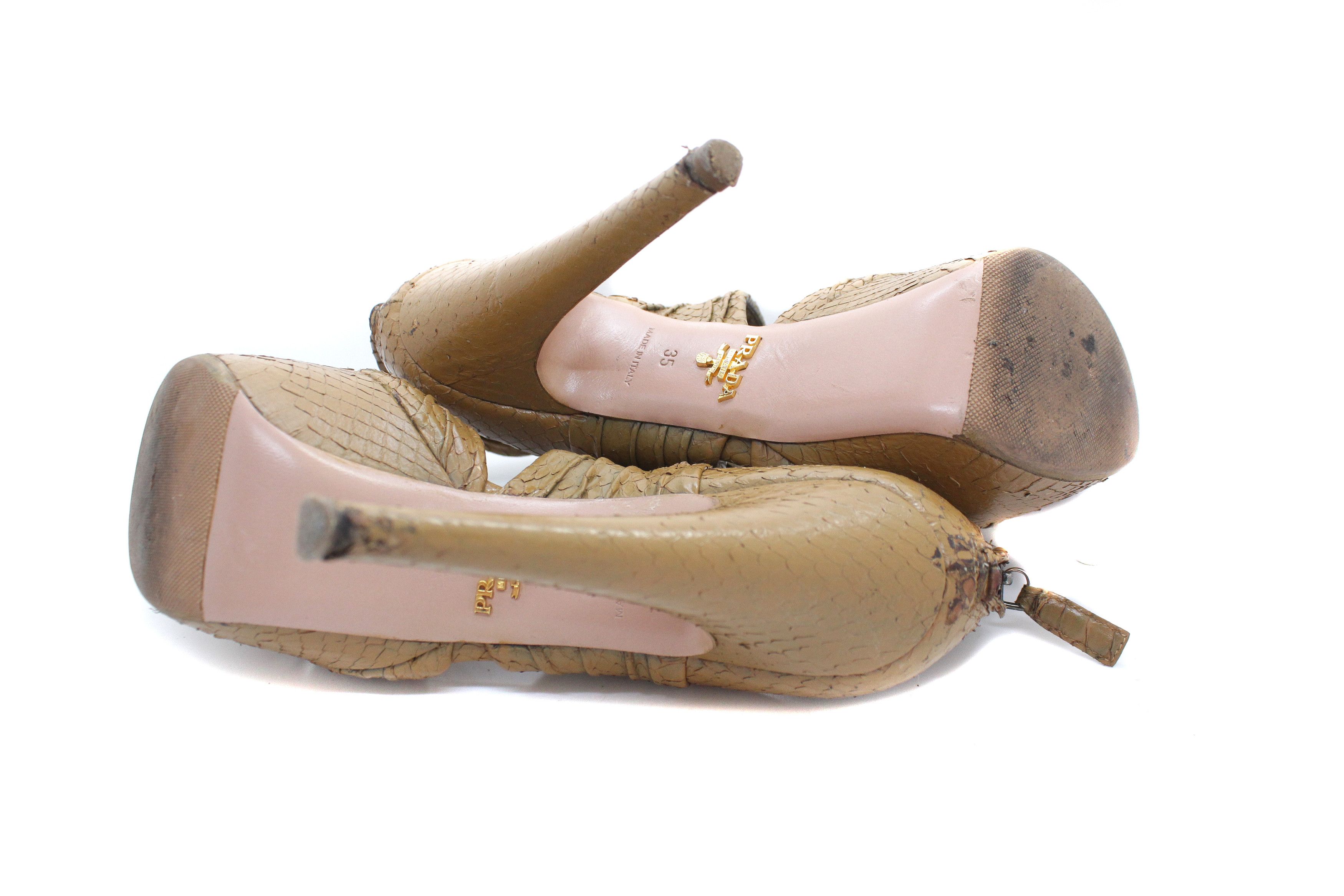 Prada Leather Heels Vintage Size US 5 / IT 35 - 6 Thumbnail
