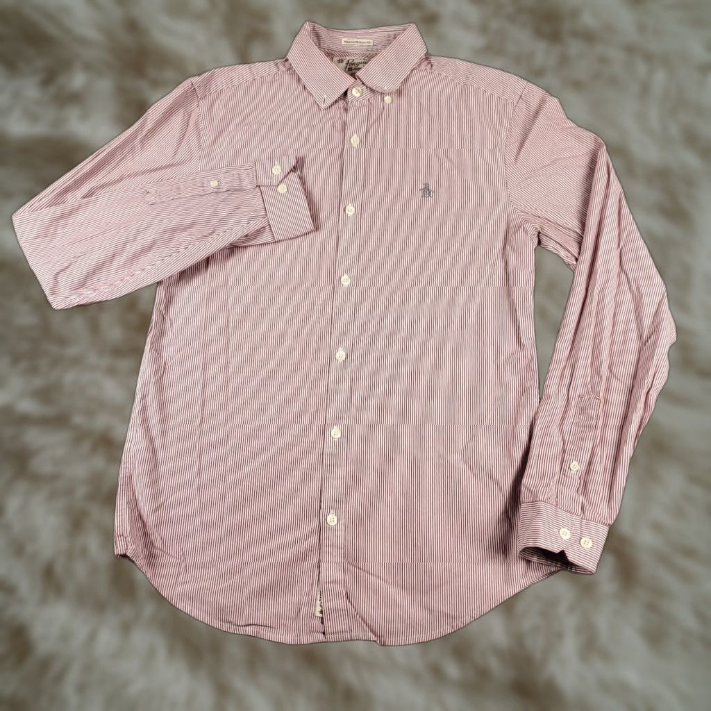 Original Penguin Original Penguin Button-Up Shirt Mens Small Red Striped Casual Long Sleeve Classic Preppy Size US L / EU 52-54 / 3 - 1 Thumbnail
