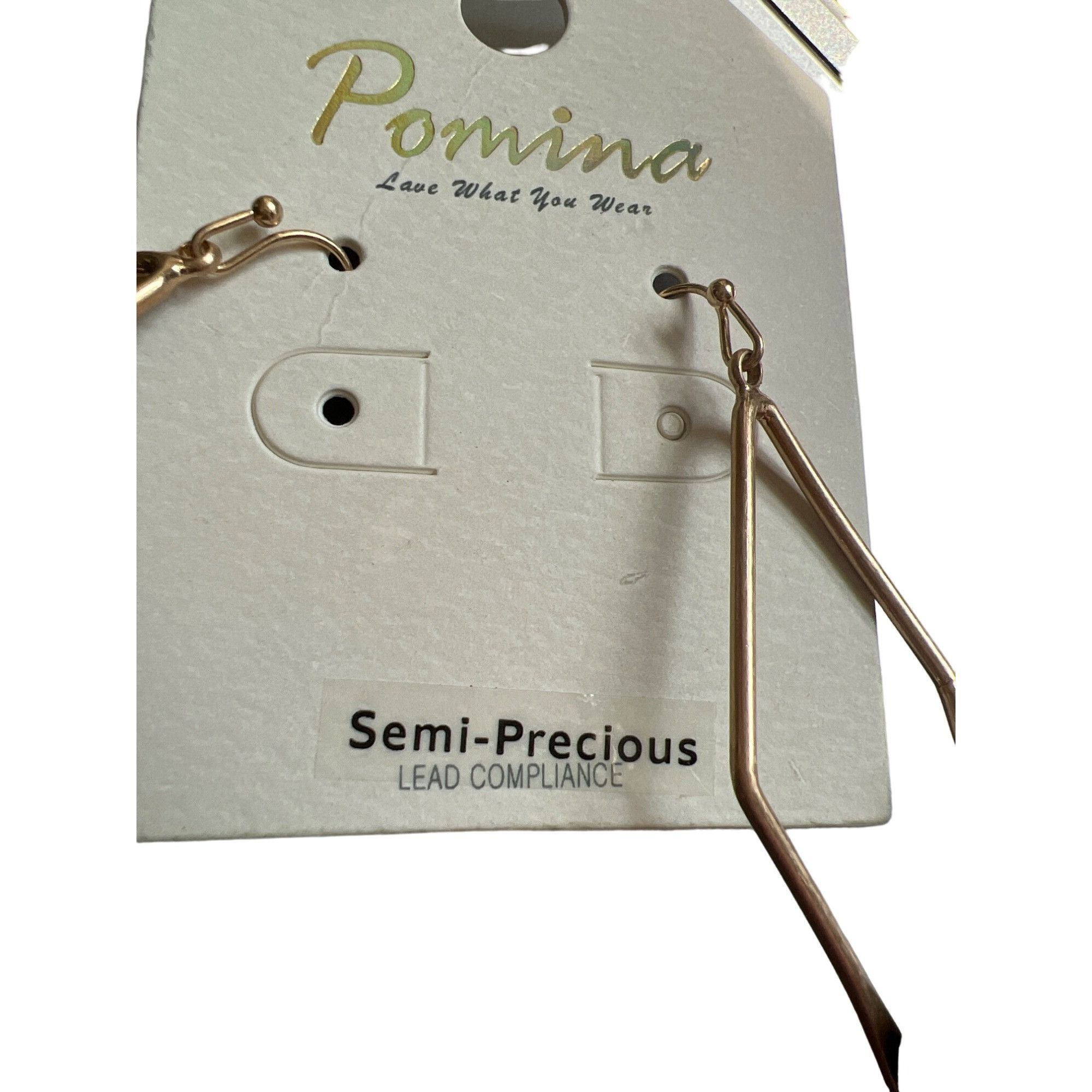 Other Pomina Gold Tone Dangle Earrings Semi Precious Beads Dalmati Size ONE SIZE - 4 Thumbnail