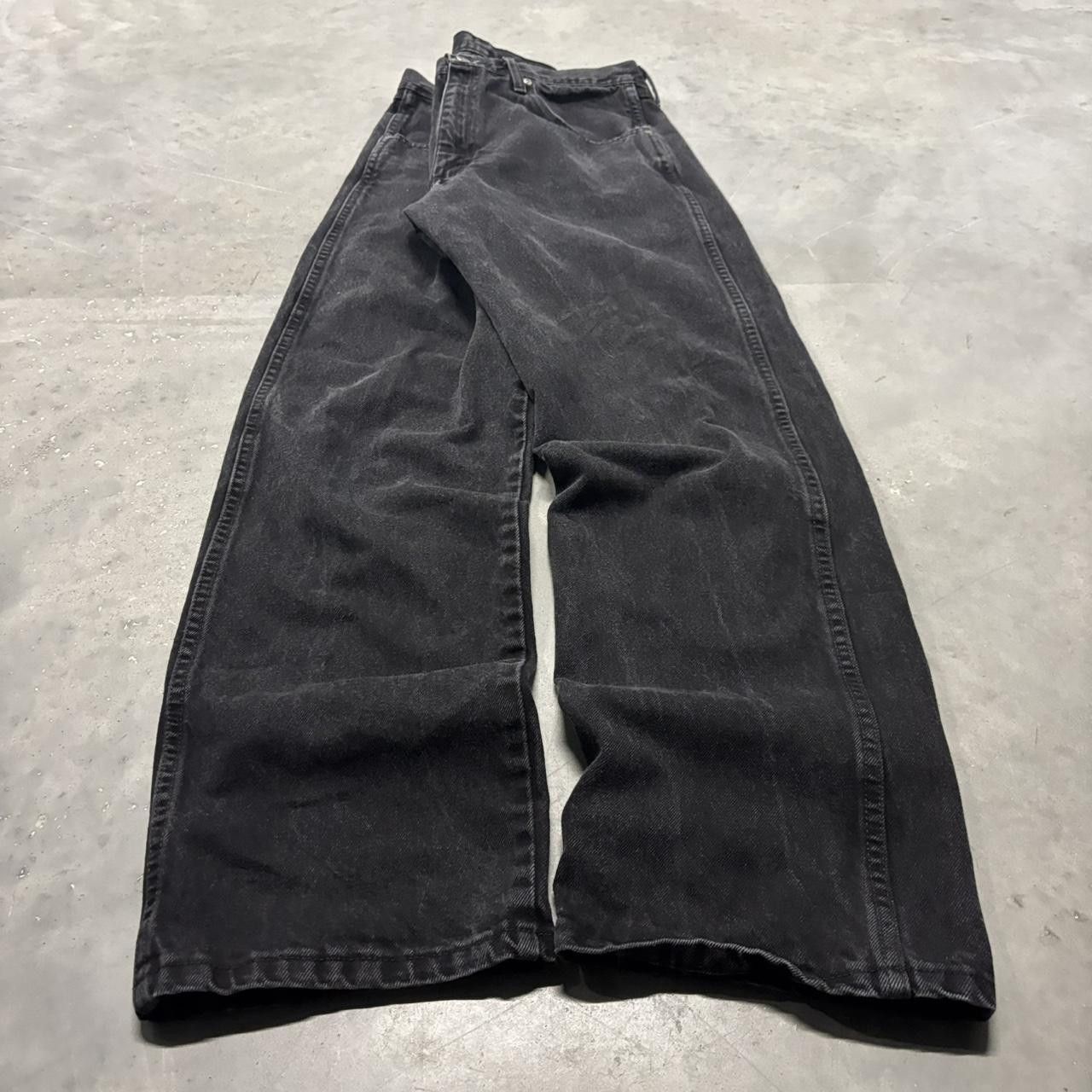 Japanese Brand × Vintage Crazy Vintage Y2K/2000s Grunge Solid Black Skater Denim Jeans! Size US 34 / EU 50 - 3 Thumbnail
