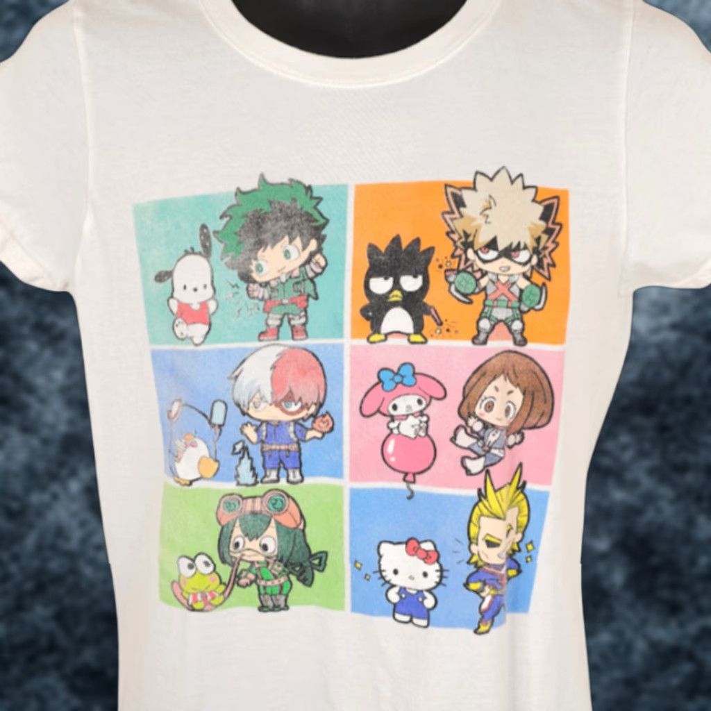 Vintage My Hero Academia X Hello Kitty And Friends T Shirt Womens Size Large White Size L / US 10 / IT 46 - 1 Thumbnail