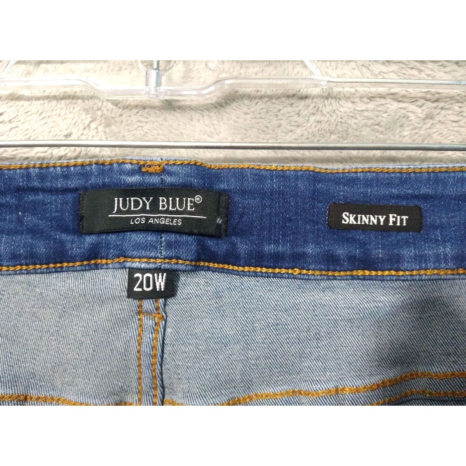 Vintage Judy Blue Jeans Womens 20W Denim Skinny Fit High Rise Stretch Distressed Jeans Womens Size 20W Blue 5-Pocket Size 42" / US 20 - 7 Thumbnail