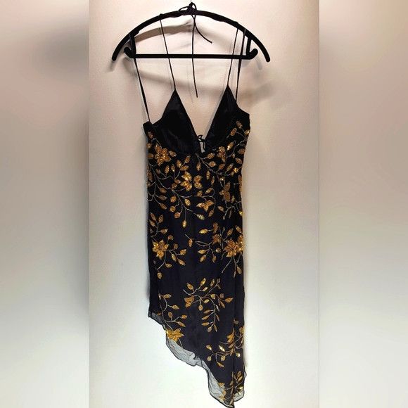 Other Venus vintage 100% silk golden embellished black dress - M Size M / US 6-8 / IT 42-44 - 4 Thumbnail