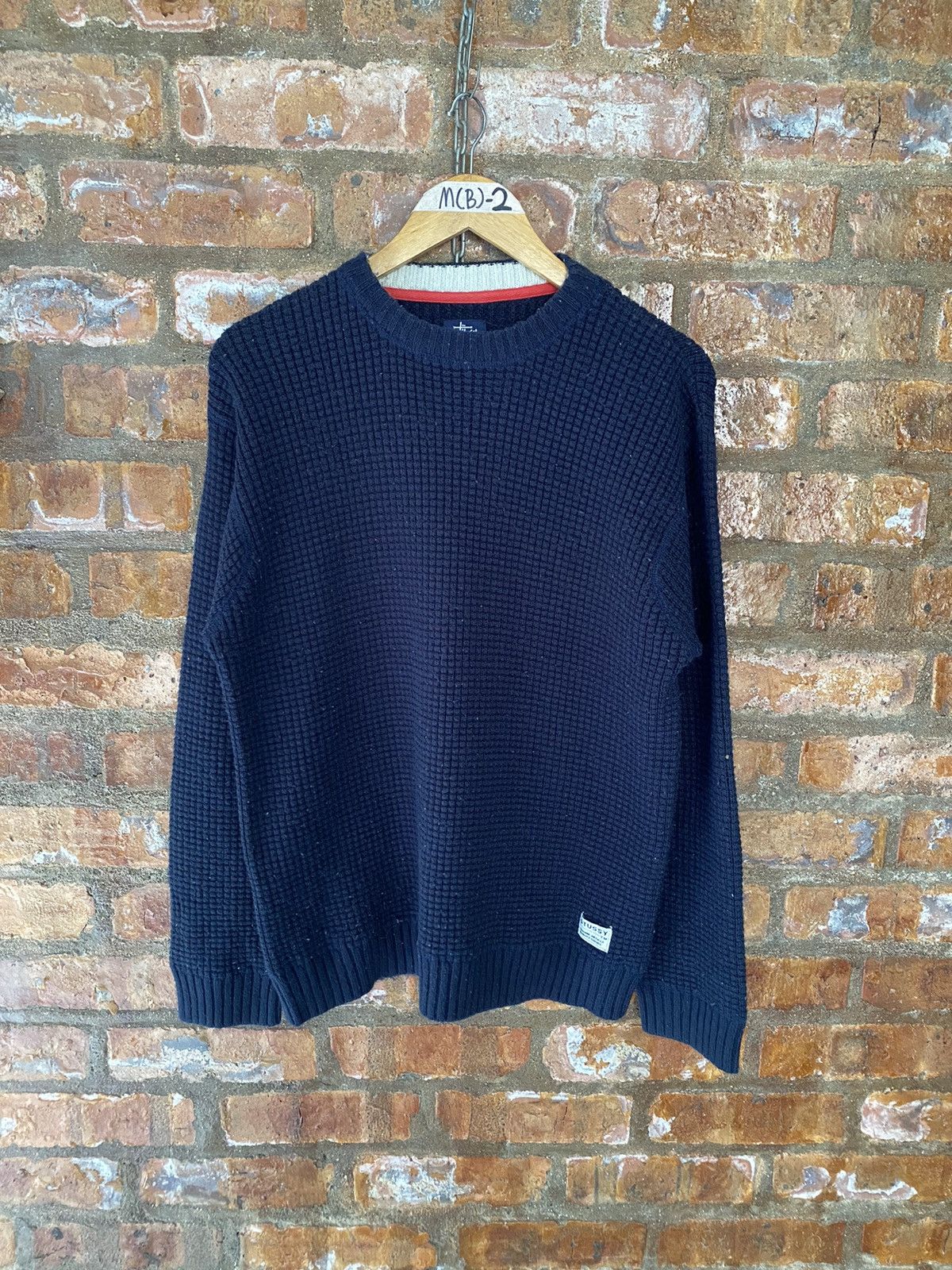 Stussy × Vintage 1990s Stussy Wafer Thermal Knit Size US M / EU 48-50 / 2 - 2 Thumbnail