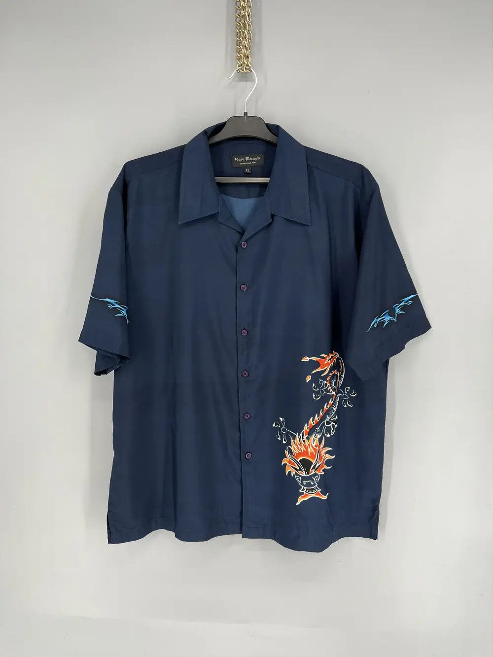 Other Vintage 90s Japanese Dragon Crazy Hawaiian Shirt Size US XL / EU 56 / 4 - 1 Thumbnail