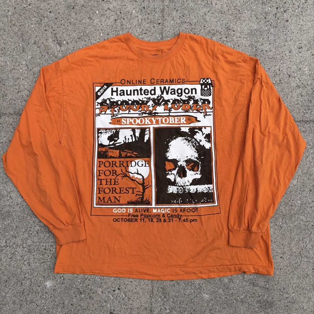 2018 Online Ceramics Haunted Wagon Long Sleeve Rare Sz XXL