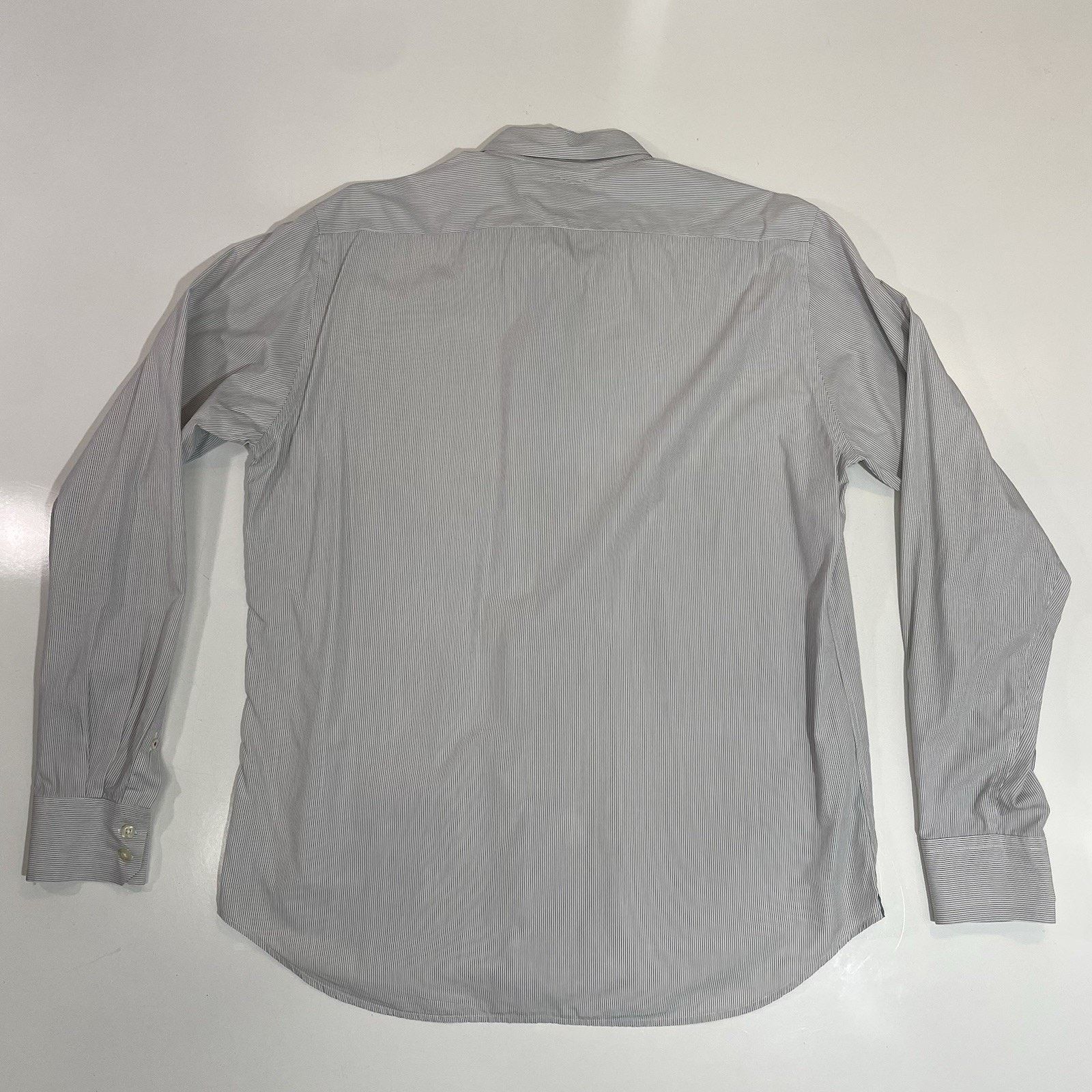 Hartford Hartford Men’s Dress Shirt L Gray Stripe Cotton Linen Slim Size US L / EU 52-54 / 3 - 8 Thumbnail