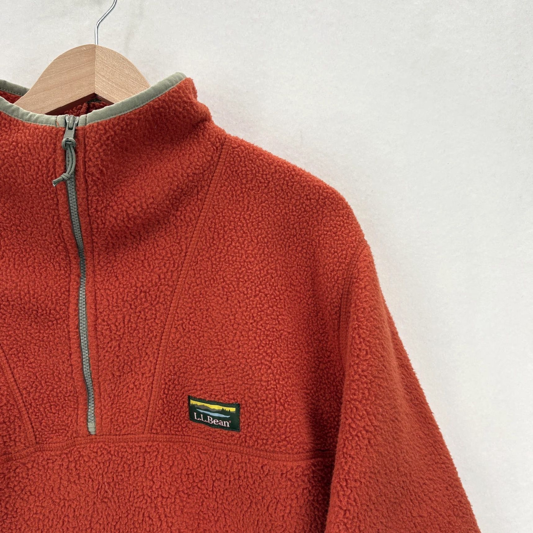 Vintage L.L.Bean Jacket Mens XLT Orange Fleece 1/4 Zip Pullover Hiking Outdoor Trail Shirt Size US XL / EU 56 / 4 - 2 Thumbnail