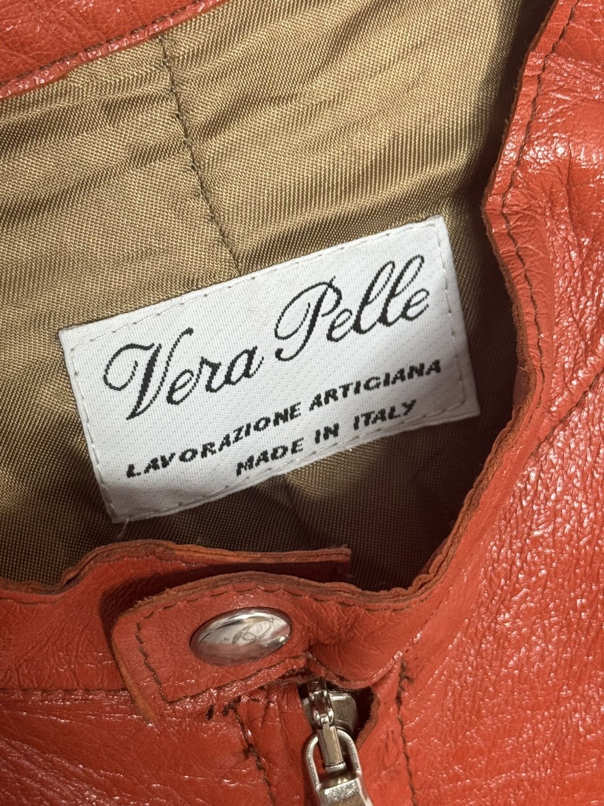 Vera Pelle ✅Vera Pelle red leather archive jacket vintage italian Size US M / EU 48-50 / 2 - 5 Thumbnail