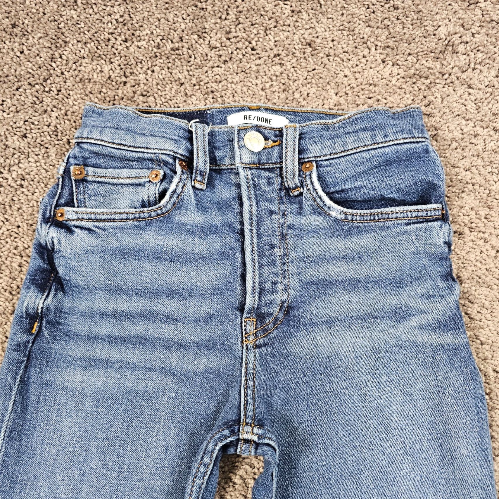 Vintage VINTAGE Redone Jeans Womens Ankle Crop High Rise 90s Distressed Stretch Blue 24 Women's Denim Style Size 42" / US 20 - 2 Thumbnail