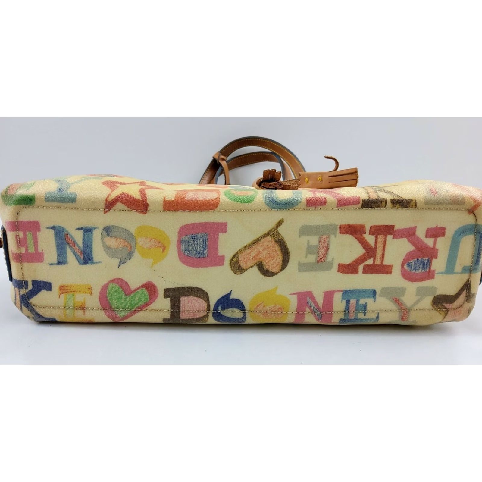 Dooney & Bourke Dooney & Bourke Coated Rainbow Doodle Graffiti Handbag Purse Tote Bag Womens Medium Multicolor Graffiti Dooney & Bourke Tote Bag Size M / US 6-8 / IT 42-44 - 3 Thumbnail
