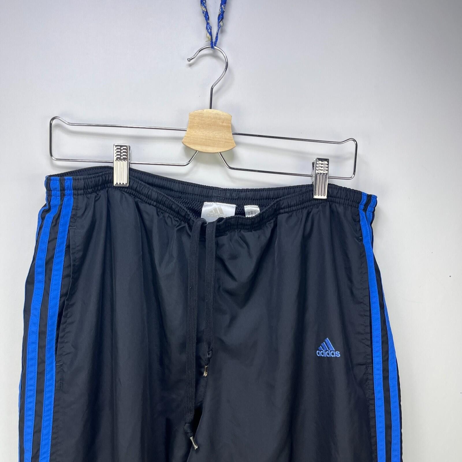 Adidas Vintage Y2K Adidas Three Stripe Blue Piping Nylon Pants L Size US 34 / EU 50 - 2 Thumbnail