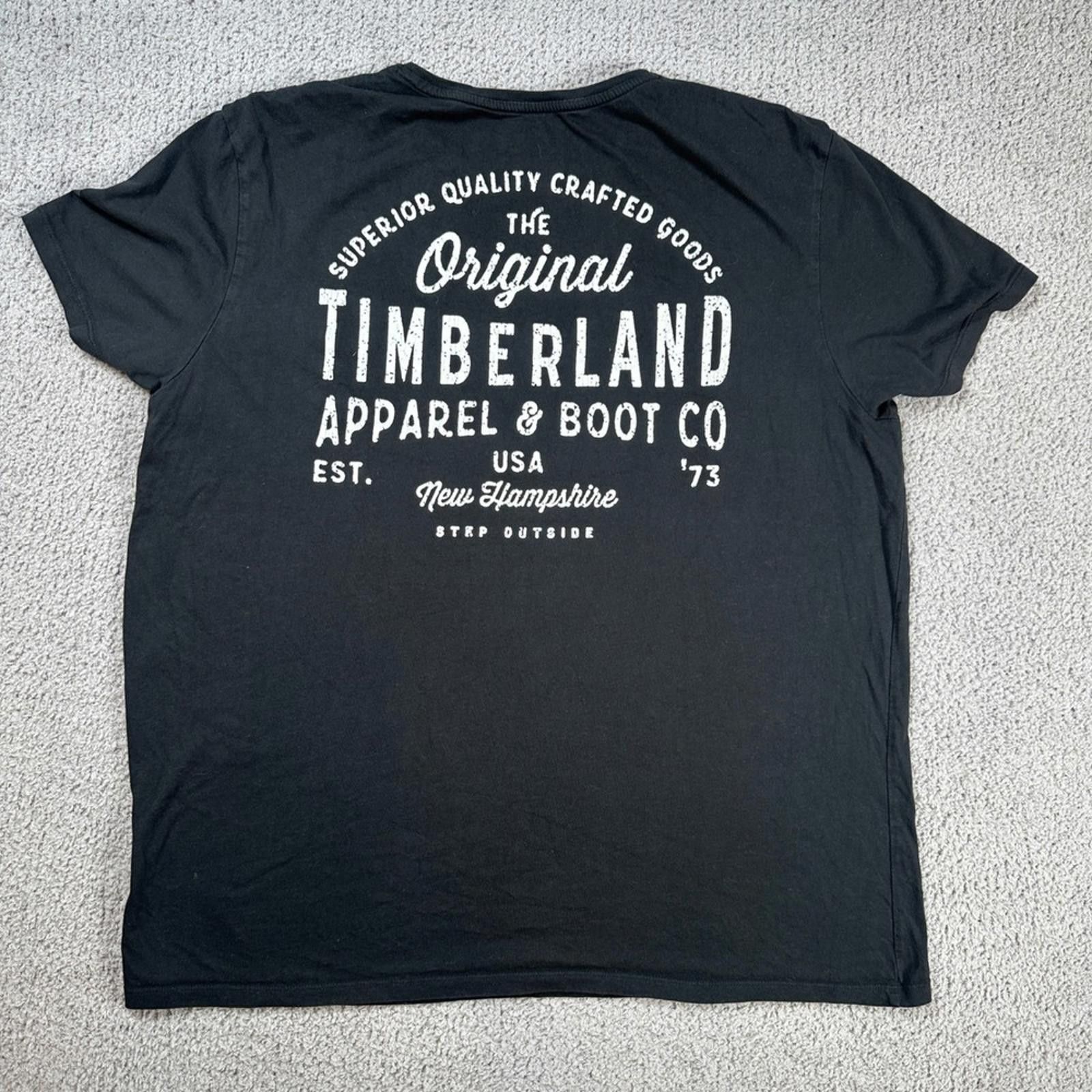 Timberland Timberland Mens T Shirt Black XXL Crafted Since 1973 Organic Size US XXL / EU 58 / 5 - 1 Thumbnail